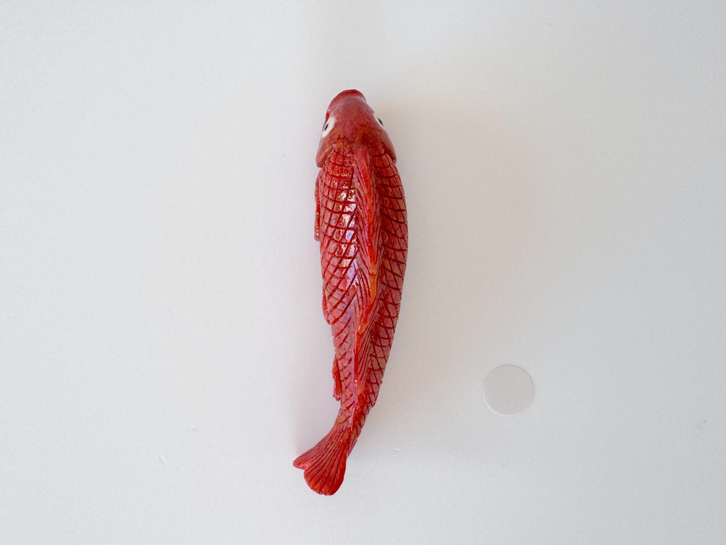 Sponge Coral Carp Carving: 57mm Apple Coral Fish