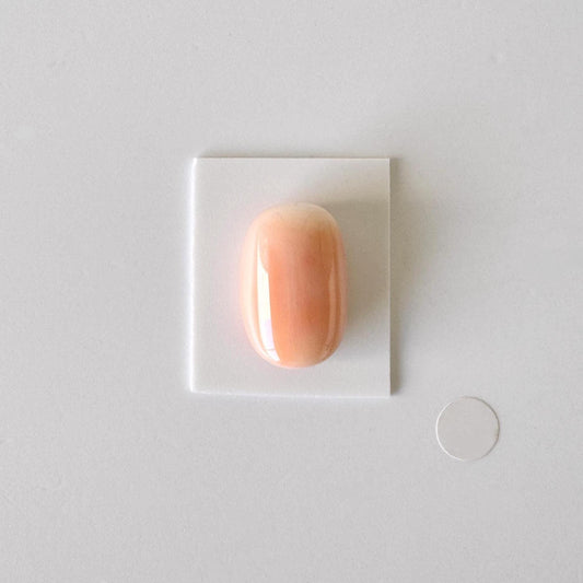Deep Sea Coral Unique Shaped Oval Cabochon: Pink Orange Natural Color - Genuine Gemstone, 19.8x13mm, For Jewelry Crafting