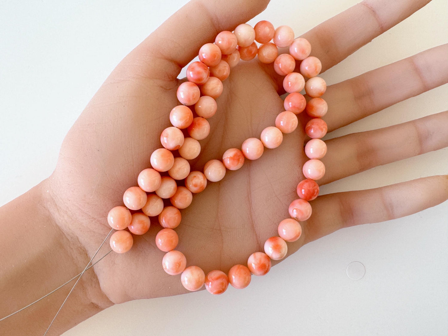 Natural Coral Beads | Genuine Deep Sea Coral 7.5-7.9mm Round Strand for Handmade Jewelry Making, 15.9in