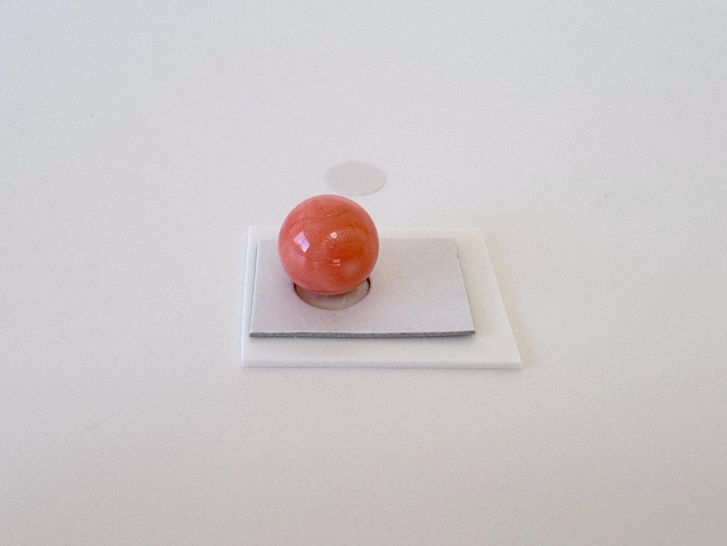 Natural Momo Coral Bead | 10.5mm Orange Round Coral Gemstone Half Drilled Hole Jewelry Crafting