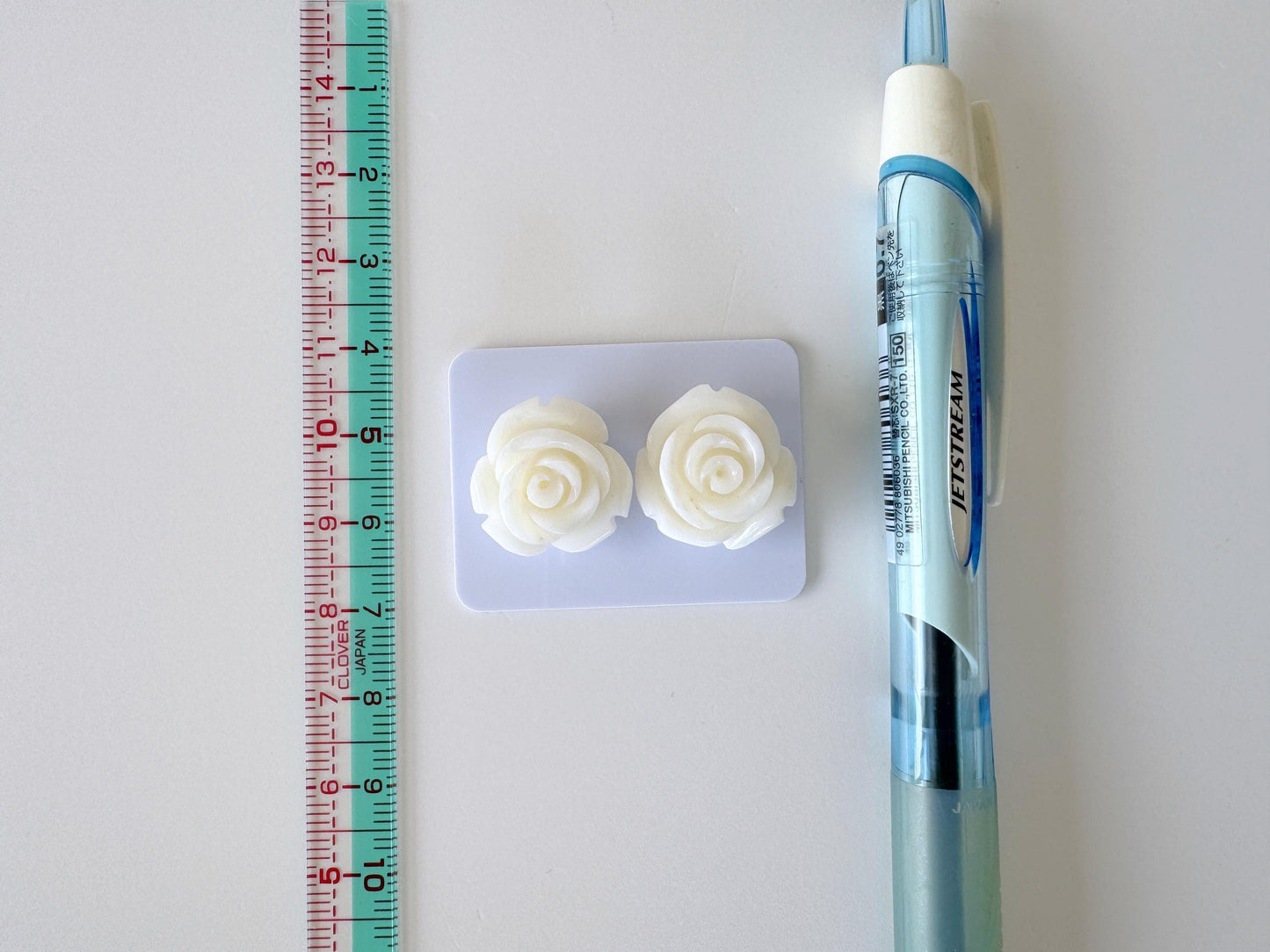 Natural White Coral Rose Loose Pair, 17mm, White Color Rose, Natural Color Coral Rose, Price per Pair, Genuine Precious Coral