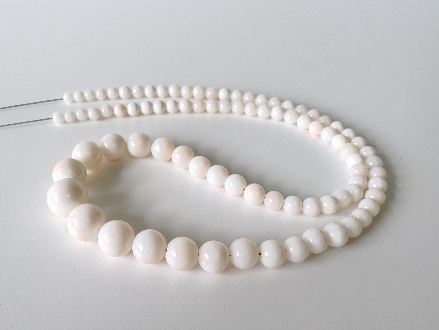 Natural Coral Strand Beads: Midway Deep Sea White/Very Slightly Light Pink, 3.7-9.3mm, 16in, Jewelry Making Supplies | Organic Gemstone