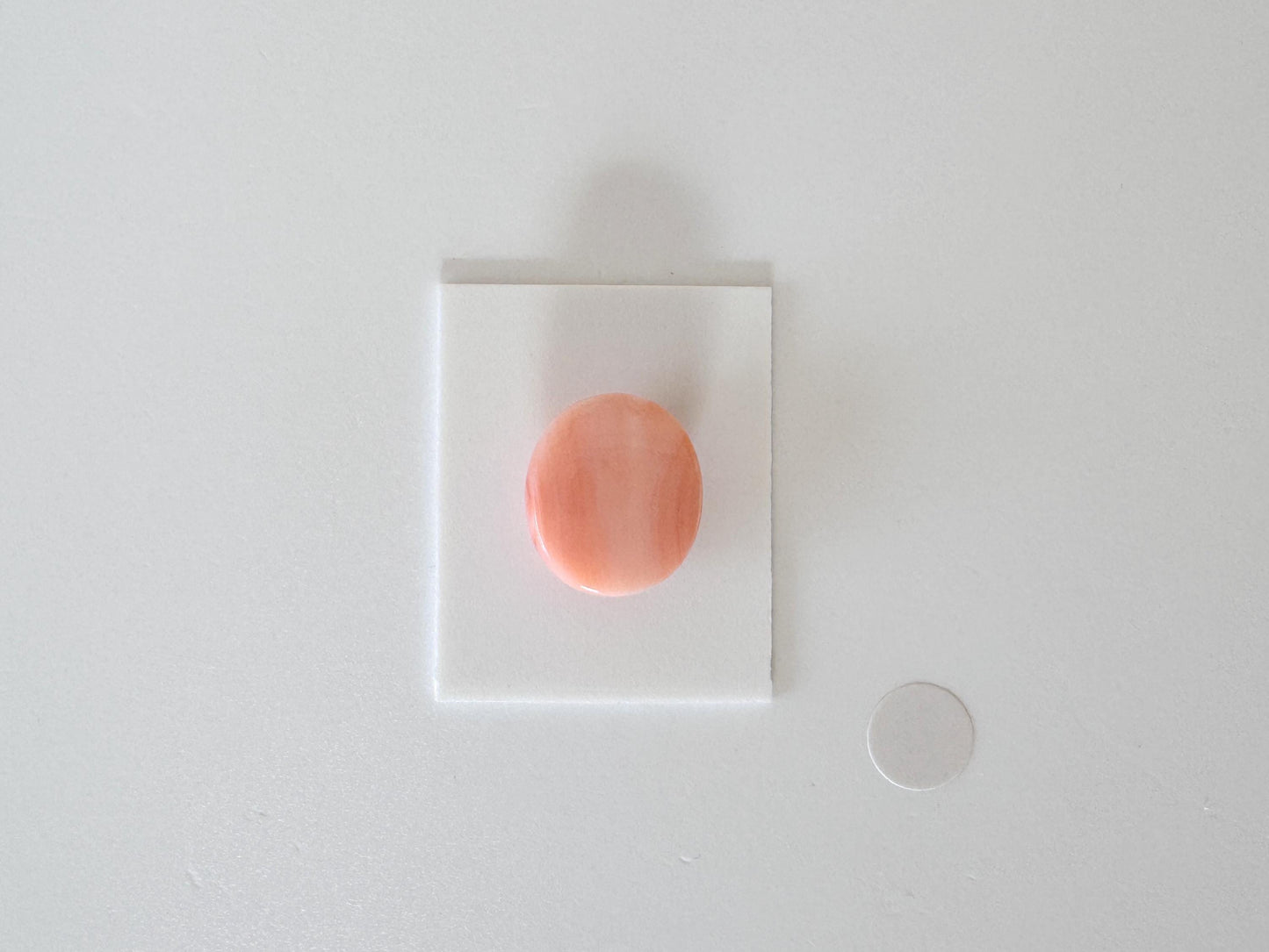 Natural Deep Sea Coral Cabochon, Pink/Orange Oval, 14.2x12.3mm