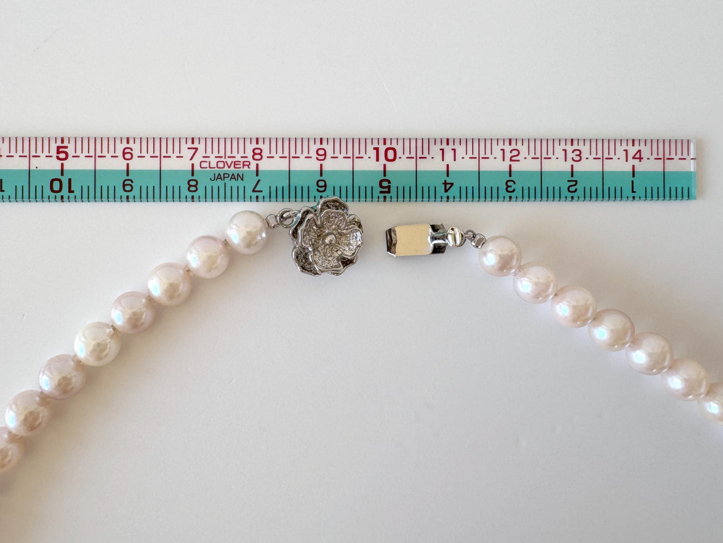 Necklace, 6.5-7mm Japanese Cream White Akoya Pearl Necklace with Silver Clasp, Genuine Akoya Pearl, 45cm, 17.7in, Cultured Salt water pearl