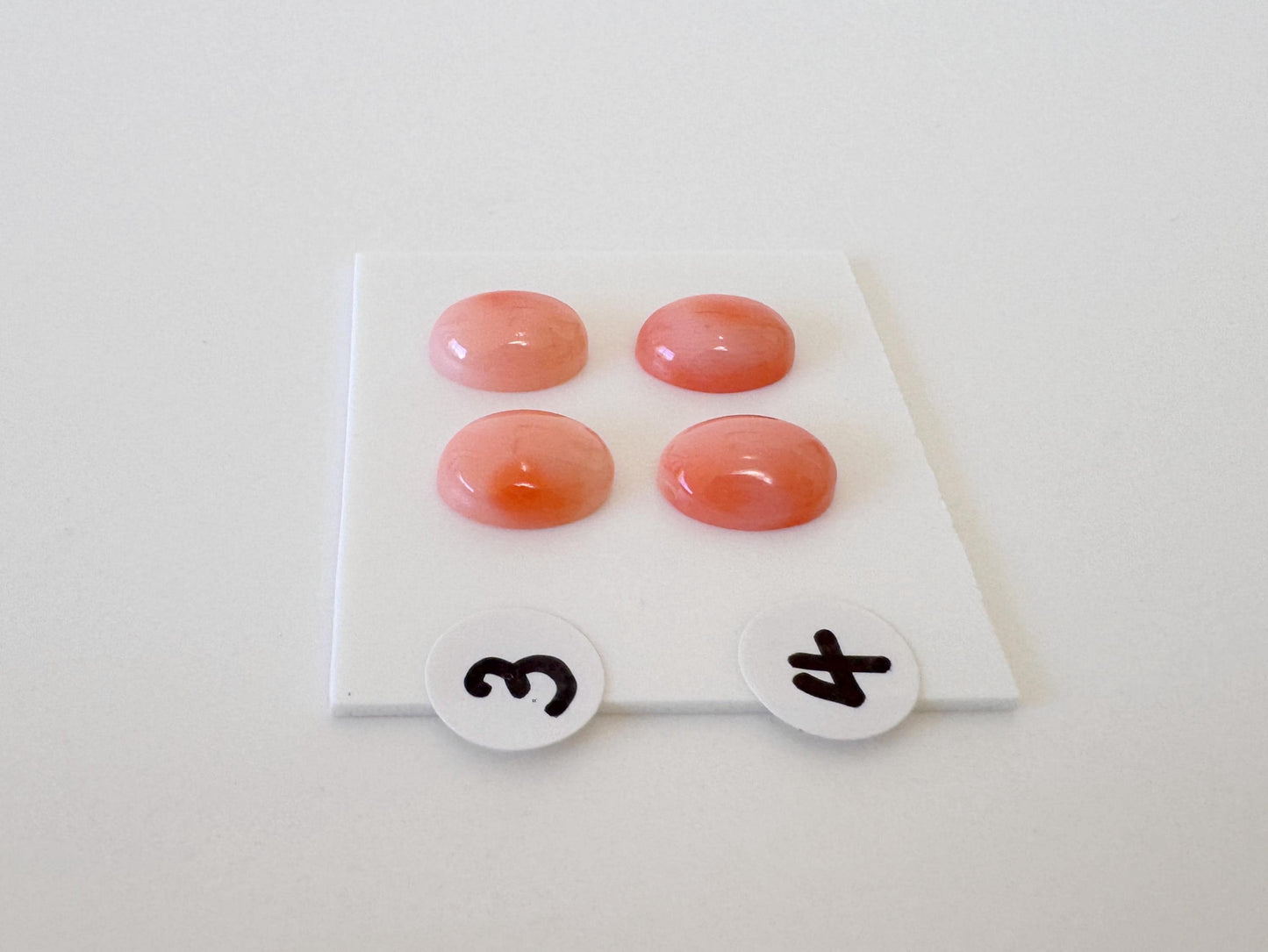 Deep Sea Coral Cabochons: Natural Orange Pink Oval Pair - Genuine Coral, 9x7mm Size, Jewelry Craft Supplies