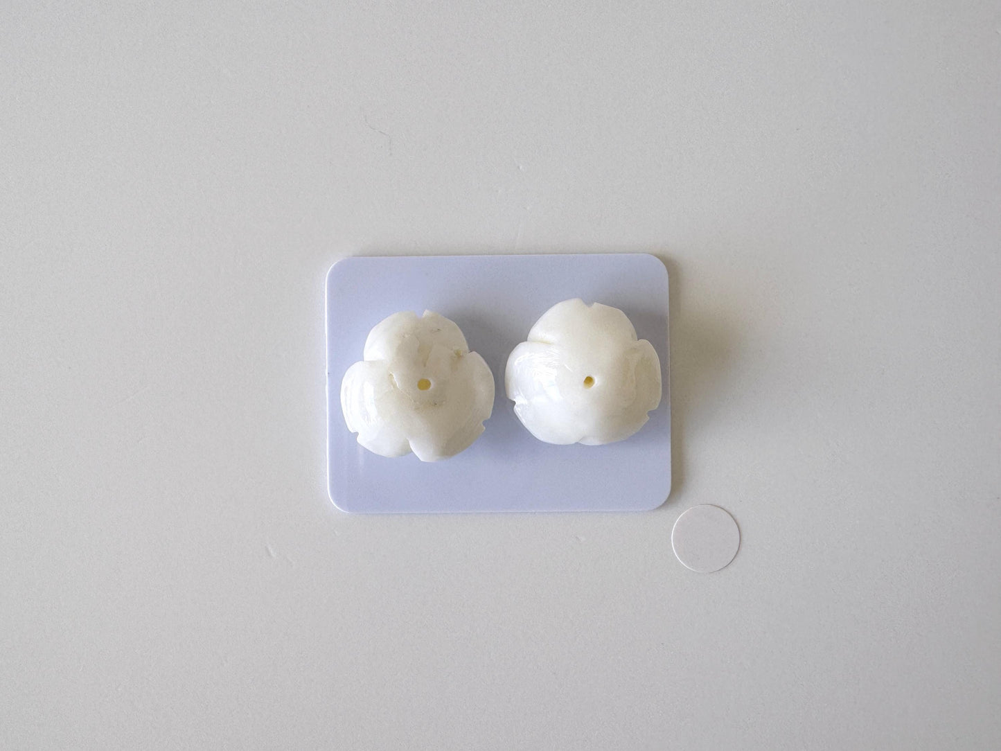 Natural White Coral Rose Loose Pair, 17mm, White Color Rose, Natural Color Coral Rose, Price per Pair, Genuine Precious Coral