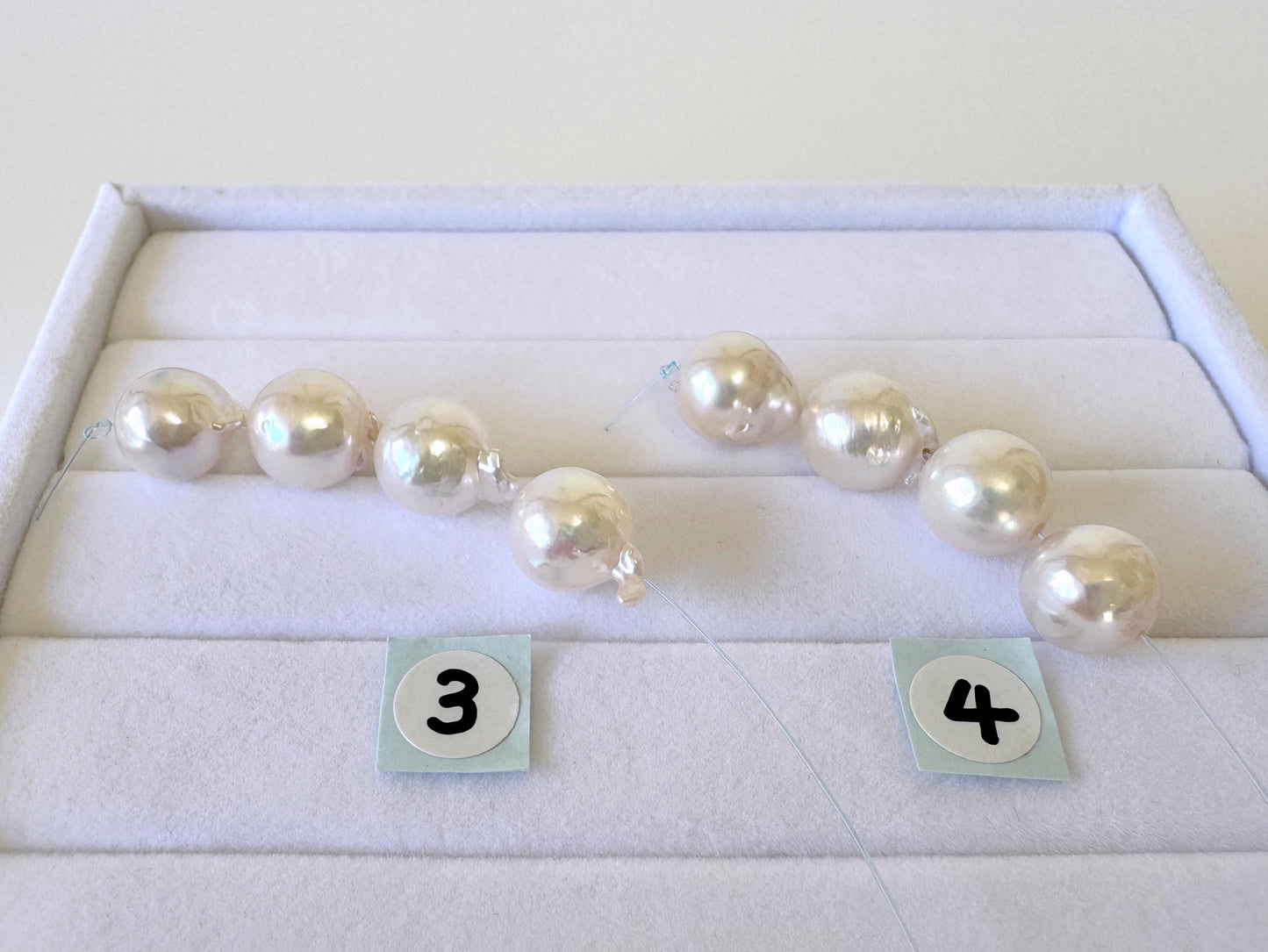 Akoya Pearl Beads - Japanese Cultured Baroque Pearls, 8.5-9mm Mini Strand of 4 Pieces - Saltwater Origin, Jewelry Making Supplies