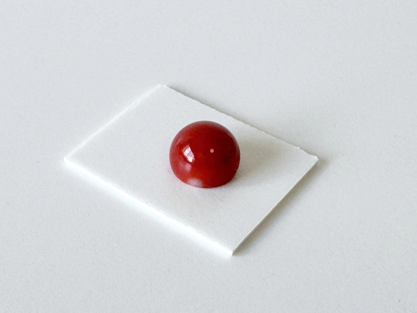Japanese Red Coral | Aka Round Cabochon Loose | Natural Hue | 8.6Mm Back Hole | Jewelry Making