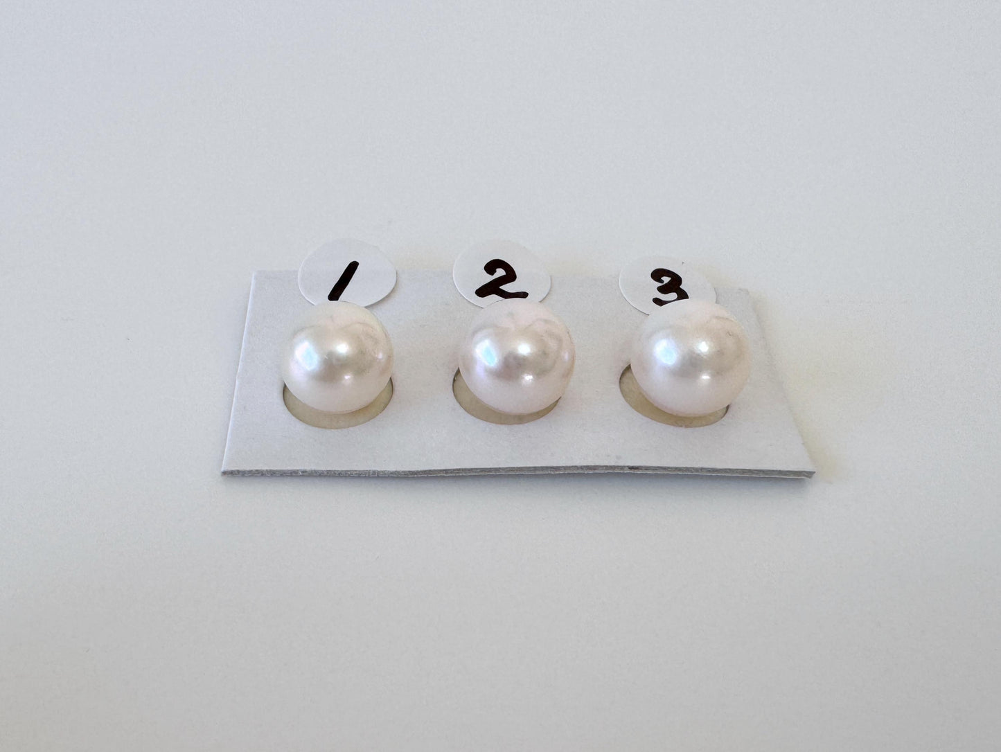 Akoya Pearls Cultured Saltwater: 8mm up White Pink Overtone, Half-Drilled Round | Japanese Pearl, Loose Beads