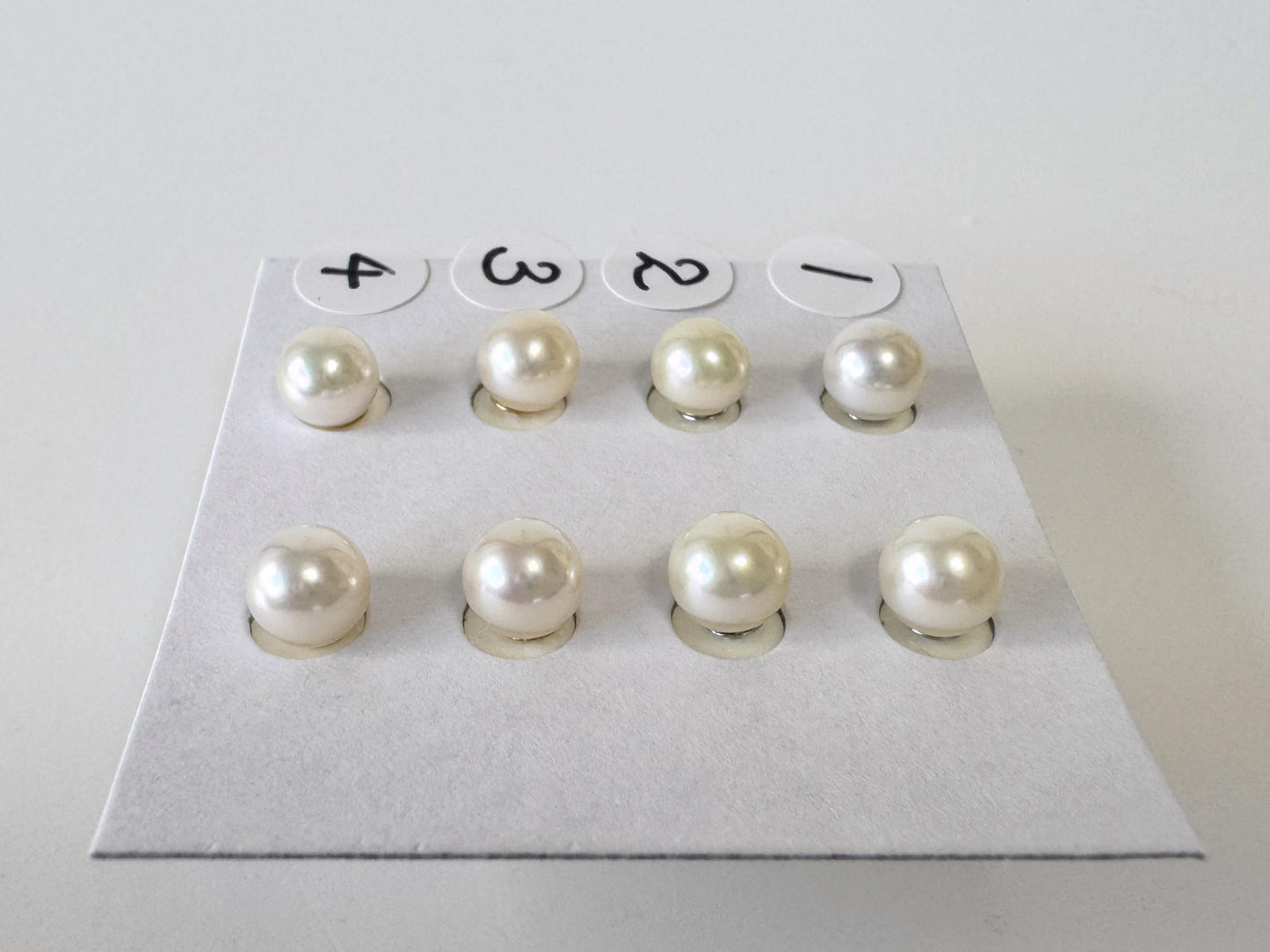 Akoya Pearl Stud Earrings: White/Off-White 5-5.5mm Pearls - Japanese Cultured, Silver 925, Saltwater Origin