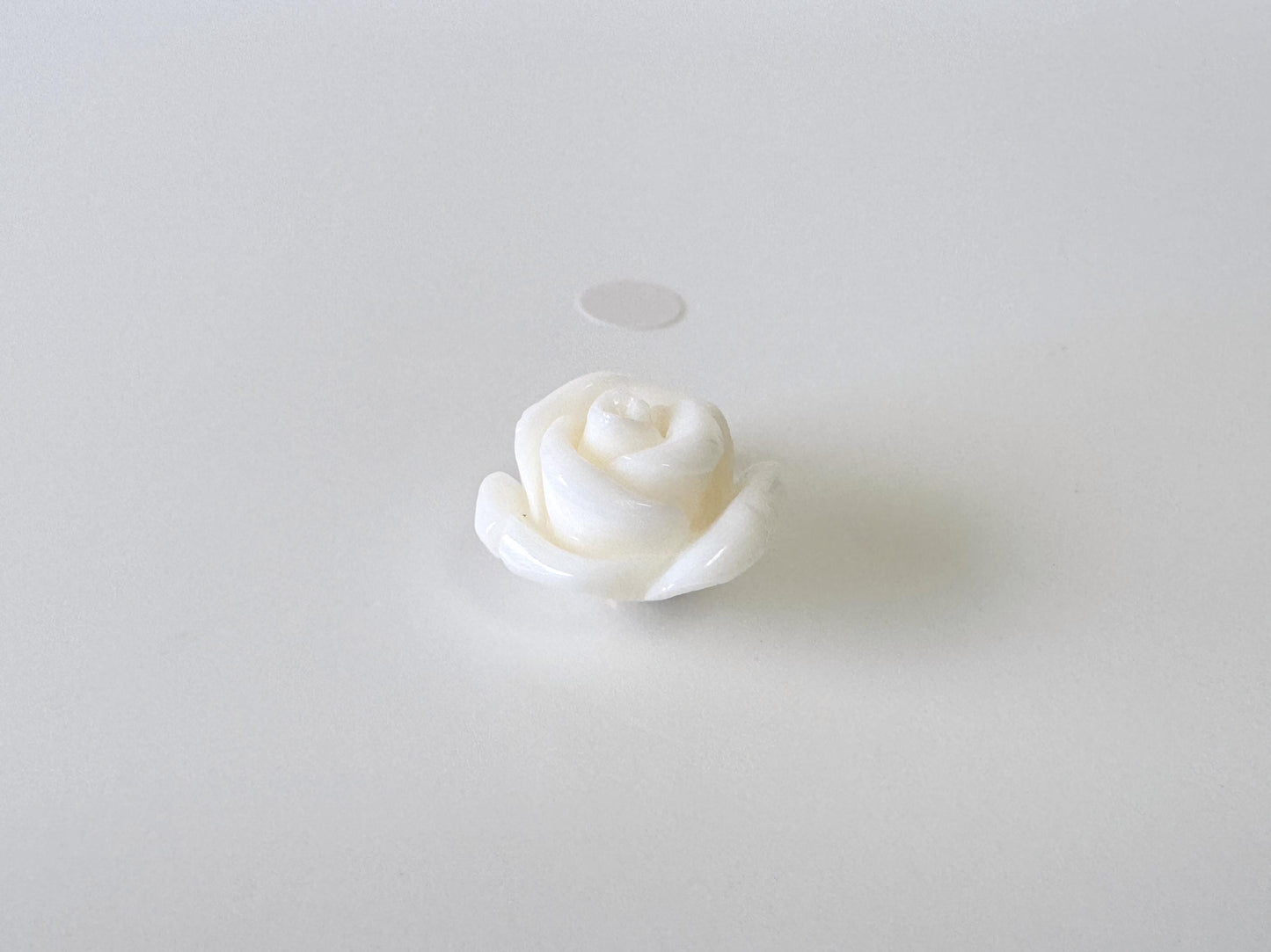 Natural White Coral Rose Pendant, 16x16mm Rose, Natural White Color Coral, Silver (gold plated) Bail, Genuine Precious Coral Pendant