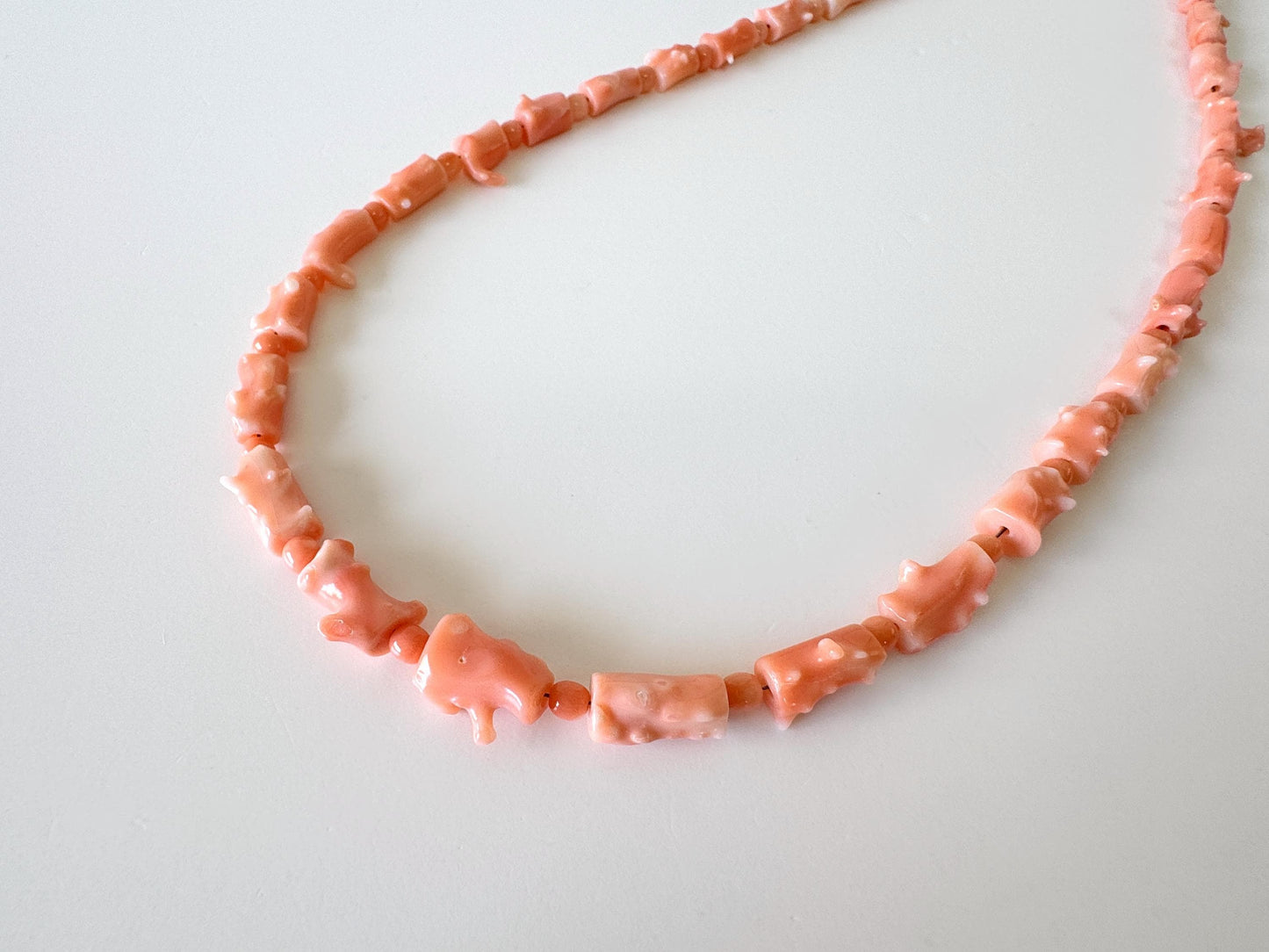 Natural Deep Sea Coral Strand Cylinder Beads: Pink Orange, 55cm Length | Genuine Coral, Jewelry Supplies