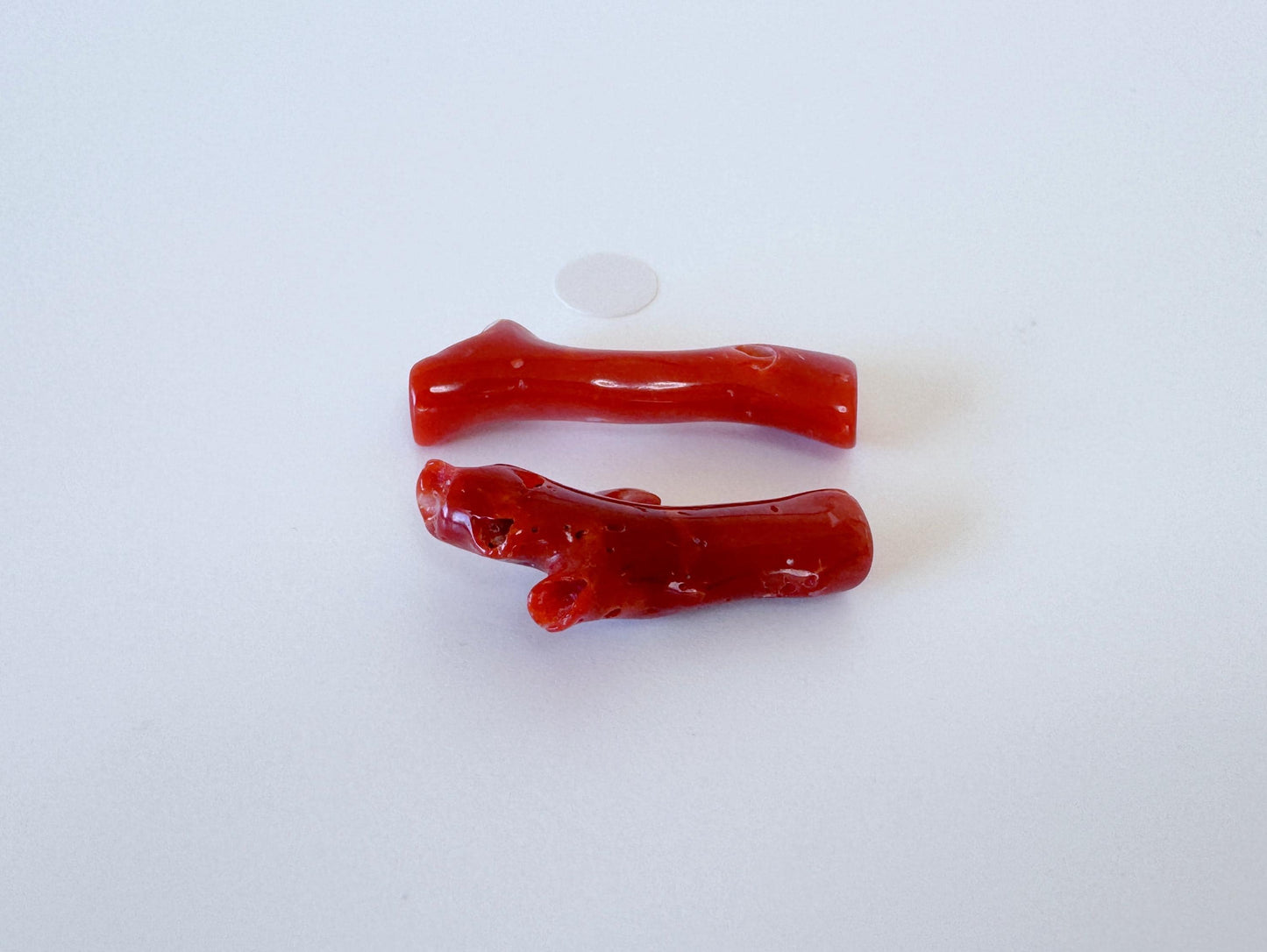 Red Coral Branch Set: Natural Aka Coral for Jewelry Making (27-30mm), Hole on Top