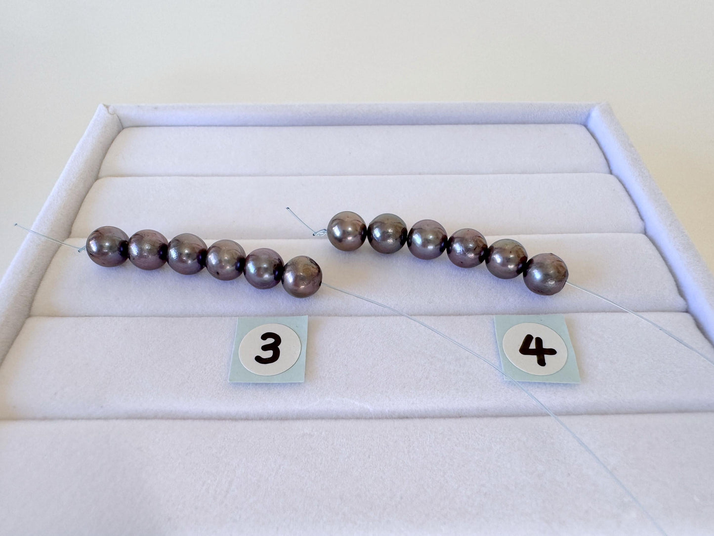 6 Pieces Short Strand of Japanese Peacock Black Akoya Pearl Beads, 5.7-5.9mm, Genuine Akoya Pearl, Cultured in Sea Water