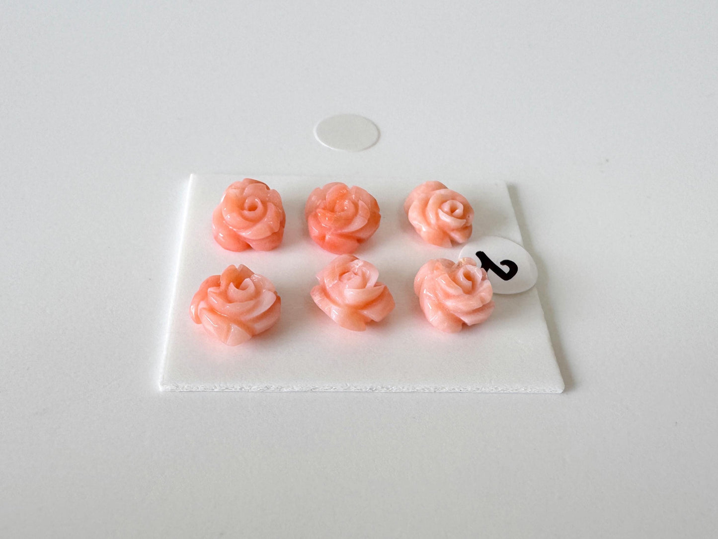 Pink Coral Rose Carvings Set: Deep Sea Jewelry Making (6pcs, 6.5-8.7mm), Value priced for reason