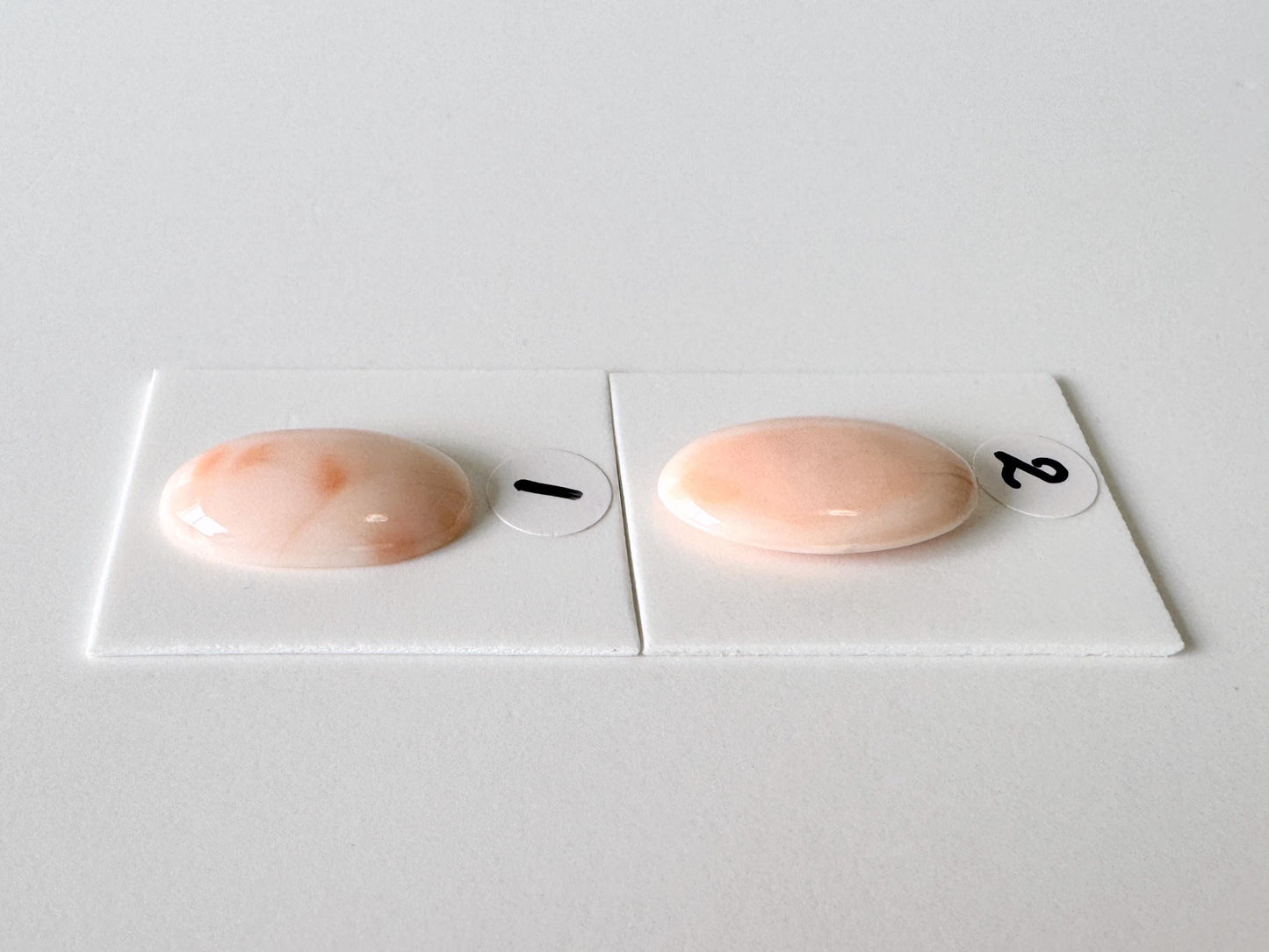 Deep Sea Coral Oval Cabochon: Pink White Natural Gemstone, Genuine Coral, Jewelry Supplies | 19.5x11.3mm, 20.3x12.1mm, Japan Made