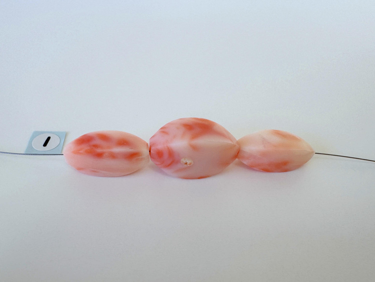 Natural Coral Short Strand Pink Deep Sea Coral: Unique Shape Jewelry Supply, Genuine Precious Coral Material (3 Pieces, Craft Beading)