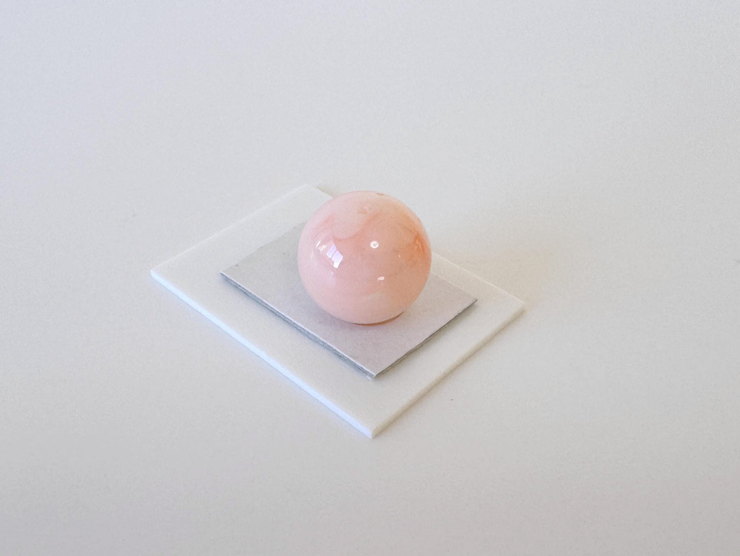 Natural Pink Coral Bead - 12.8mm Round Half Drilled Loose Gemstone for Jewelry Making