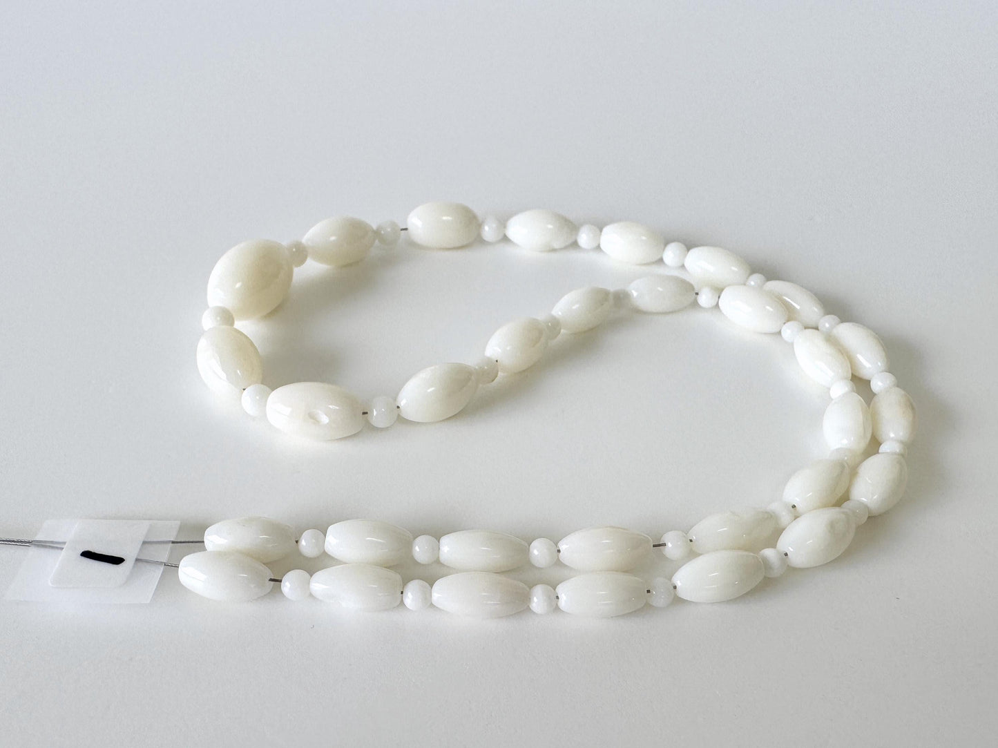 White Coral Bead Strand: Bi-cone & Round Gradation, Jewelry Making (16"-17")