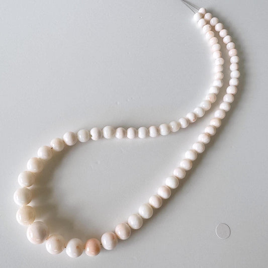 Natural Coral Strand Beads: Midway Deep Sea White/Very Slightly Light Pink Round, 5-10.8mm, 40cm | Jewelry Supplies, Craft Beads