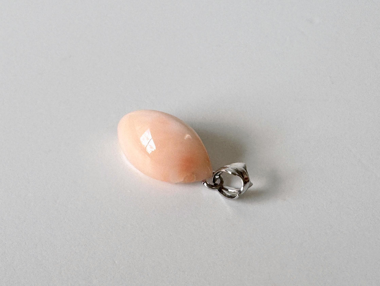 Coral Pendant Unique Shaped Natural Deep Sea Coral: Pink / Angel Skin Tones, German Silver  (Nickel Silver) Bail (15.7x9.4mm, Jewelry)