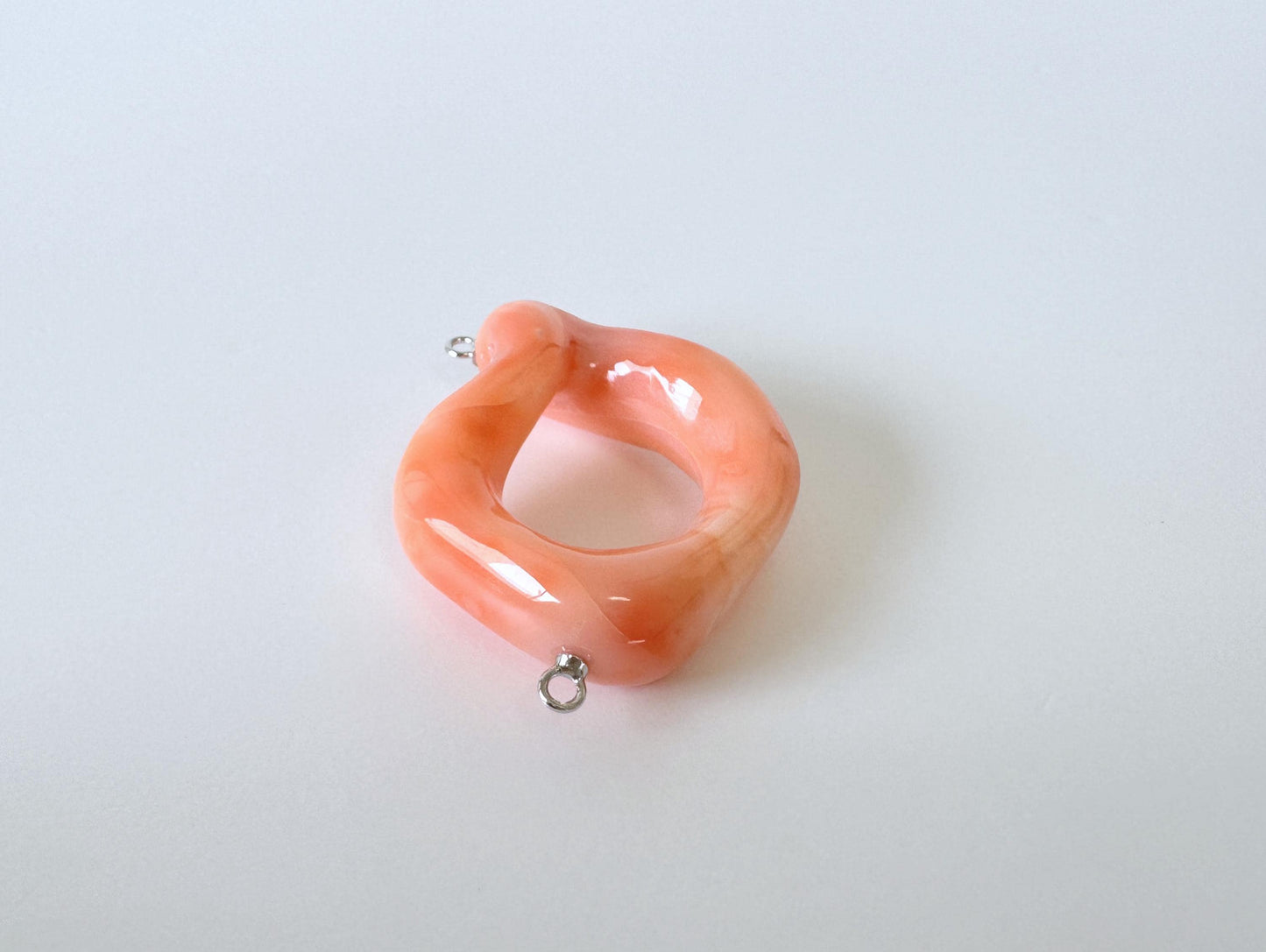 Deep Sea Coral Branch with Up-Eye Pin: Natural Pink Orange  - Unique Shape, Genuine Coral, For Jewelry Making