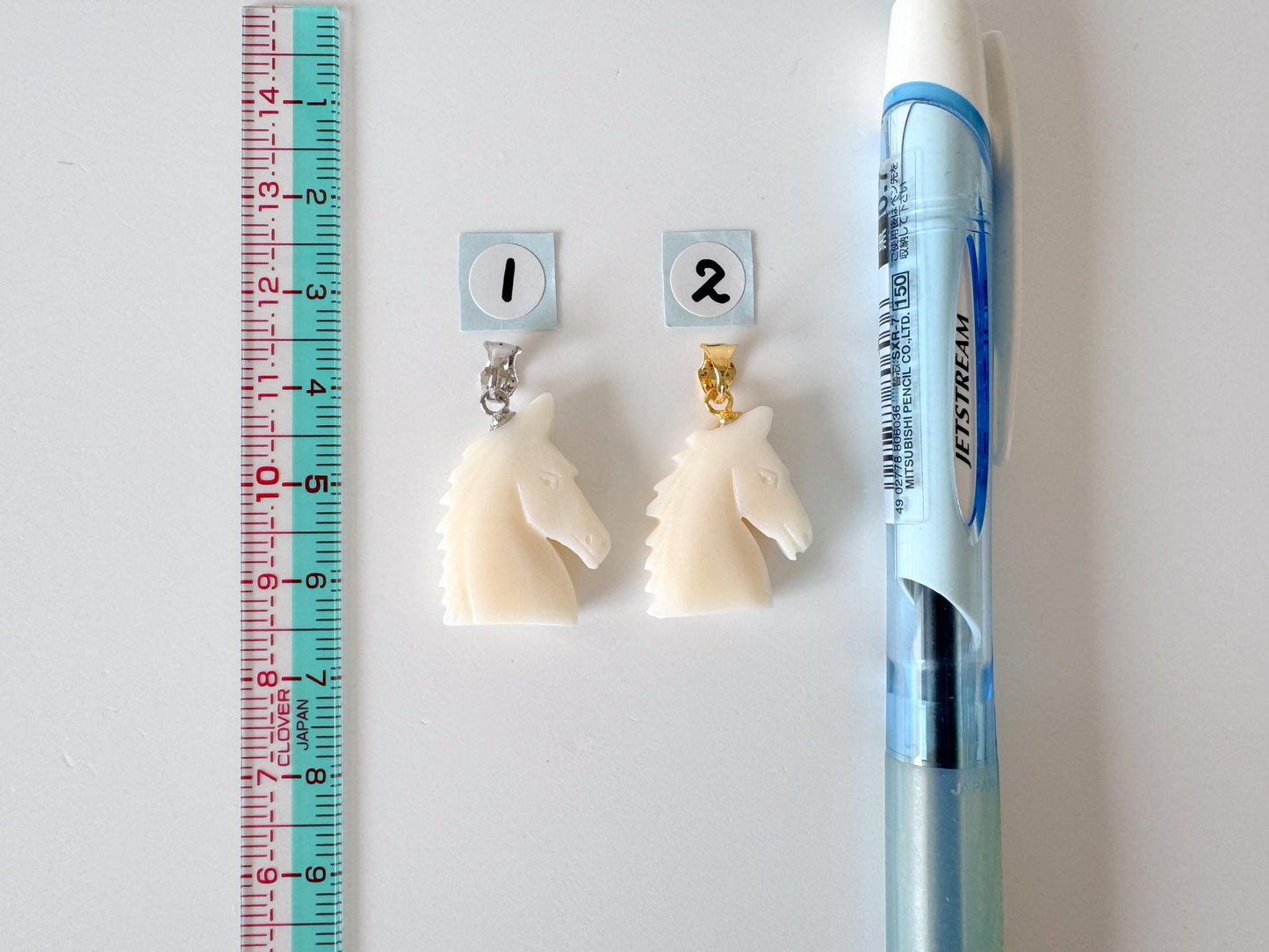 White Coral Horse Pendant: Double-Sided Carving - Natural Coral Jewelry, Silver Bail, Handcrafted Accessory