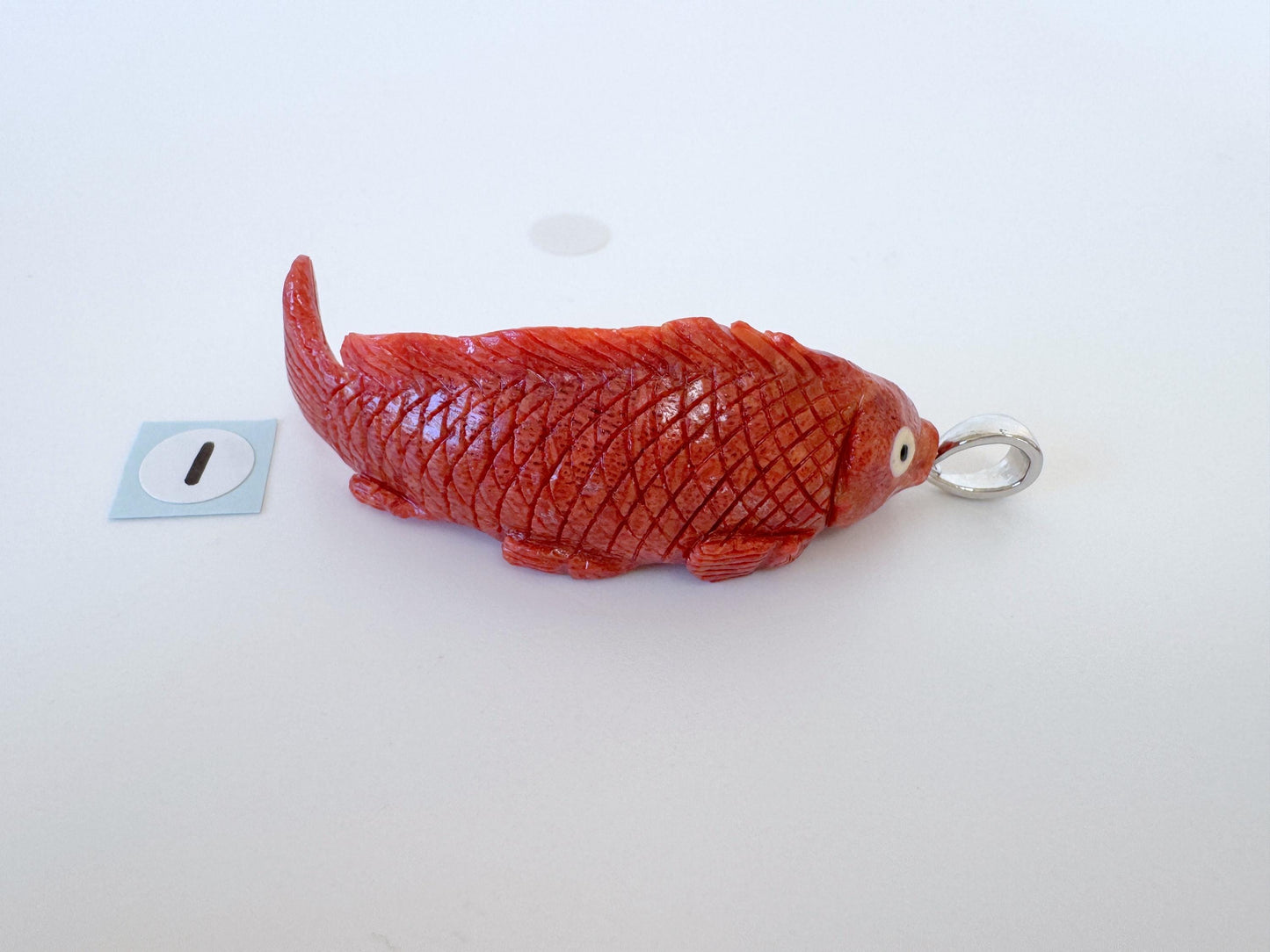 Sponge Coral Carp Pendant: 45-47mm Brass Bail