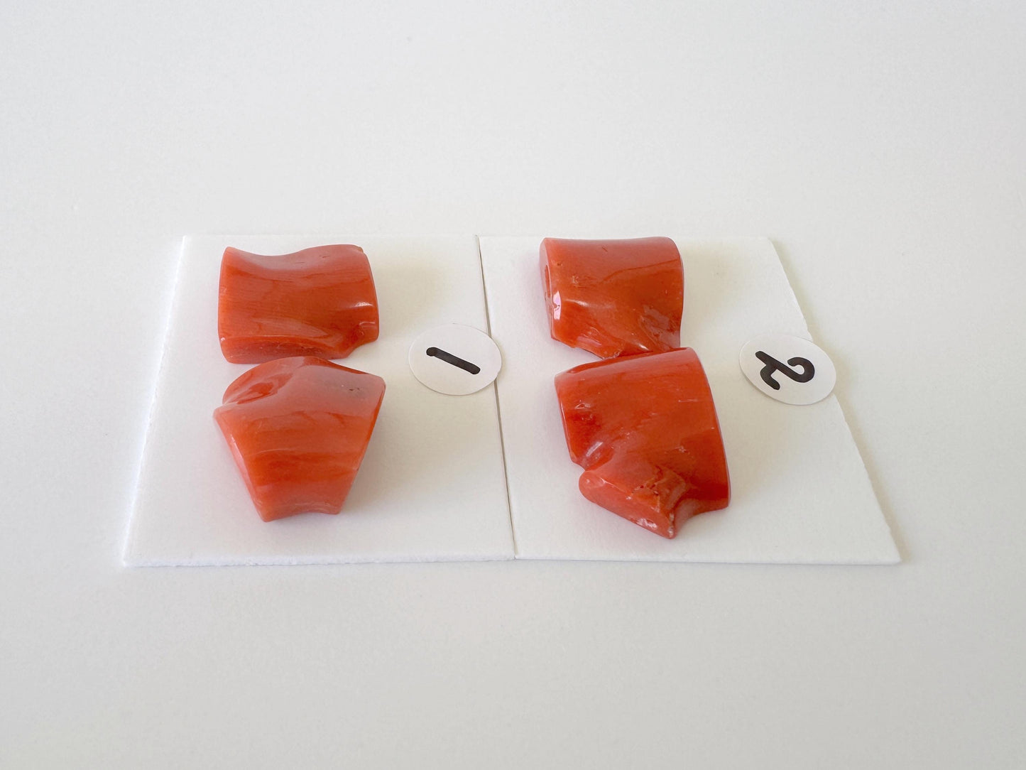 Mediterranean Coral Loose Gemstone: Natural Red-Orange Tones - Untreated, Top-hole, Jewelry Making Supplies, Per Pair