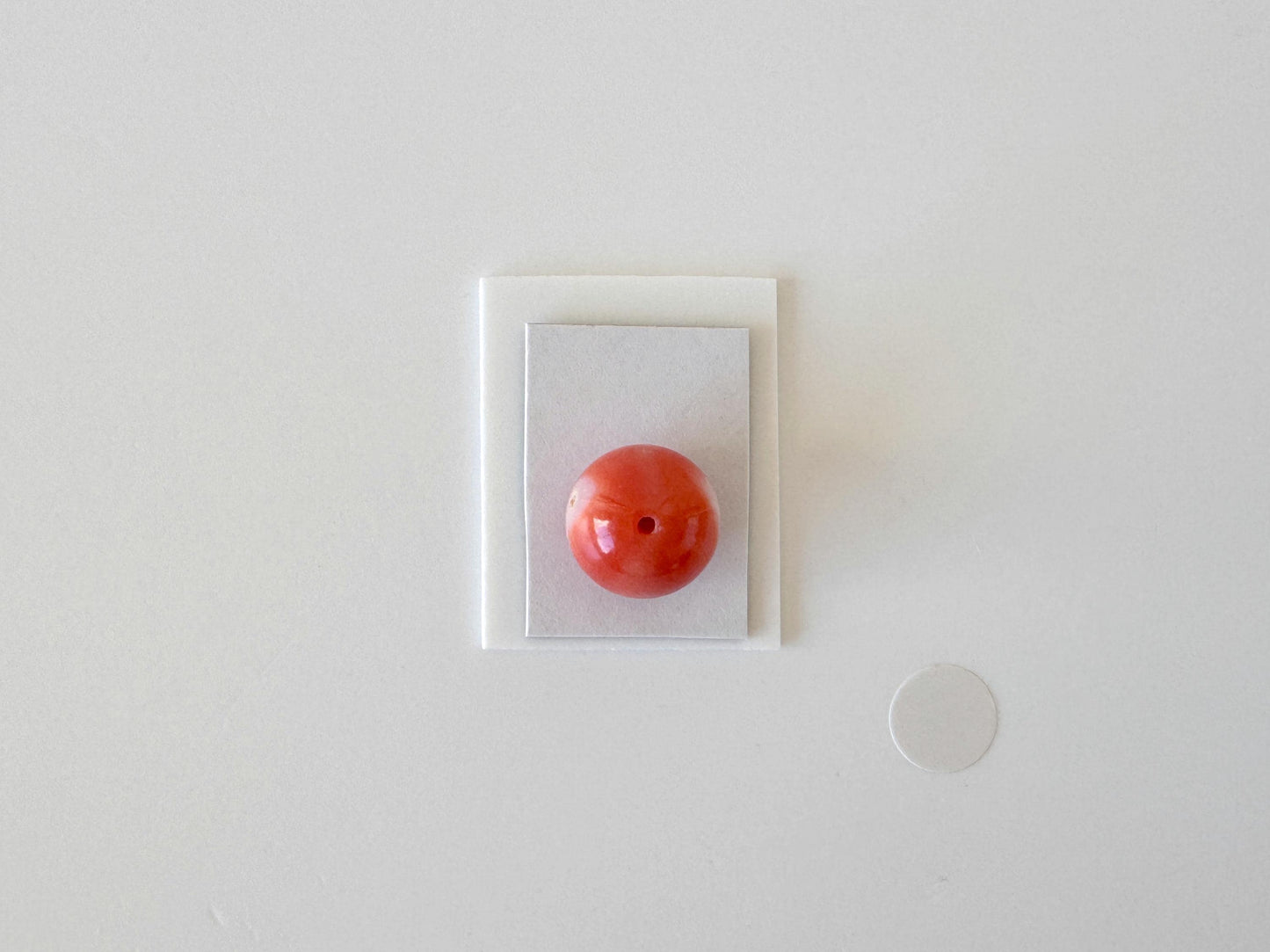 Natural Momo Coral Bead – 10.6mm Orange Round Gemstone | Half Drilled Jewelry Supplies