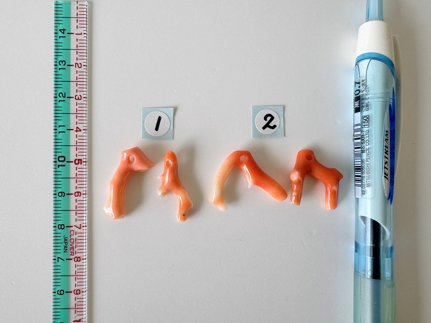 Momo Coral Branch - Natural Orange Coral - Genuine Precious Set of 2 Pieces, Drilled Holes, Jewelry Supplies, Craft Gemstones