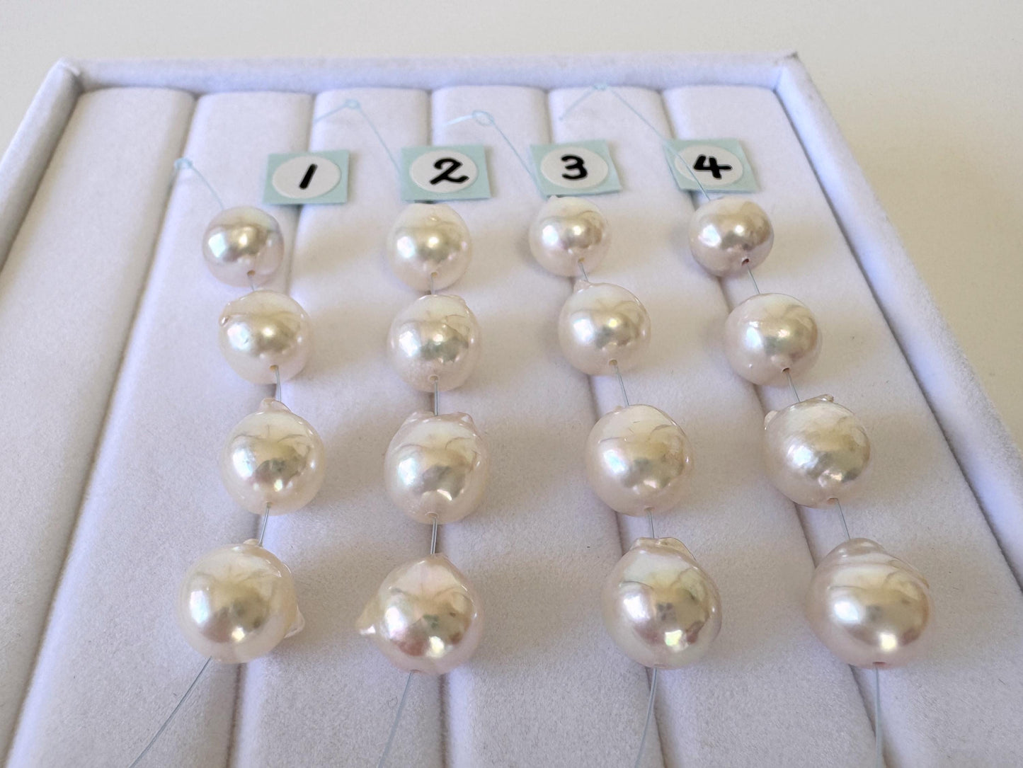 Akoya Pearl Beads - Japanese Cultured Baroque Pearls, 8.5-9mm Mini Strand of 4 Pieces - Saltwater Origin, Jewelry Making Supplies