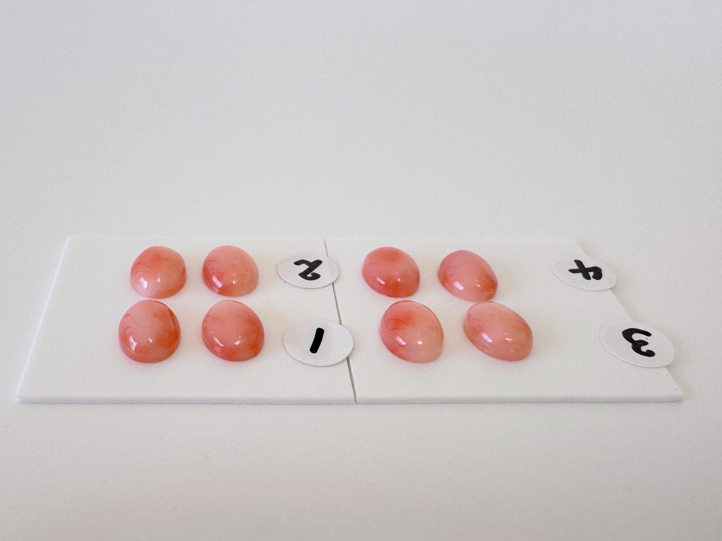 Deep Sea Coral Cabochons: Natural Orange Pink Oval Pair - Genuine Coral, 9x7mm Size, Jewelry Craft Supplies