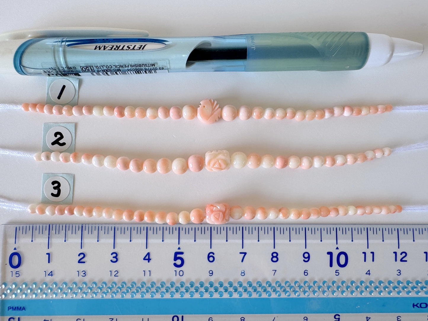 Natural Pink Coral Short Strand Beads with Carving Beads, Pink Momo Coral Beads, 11-11.5cm, Genuine Natural Color Coral Parts