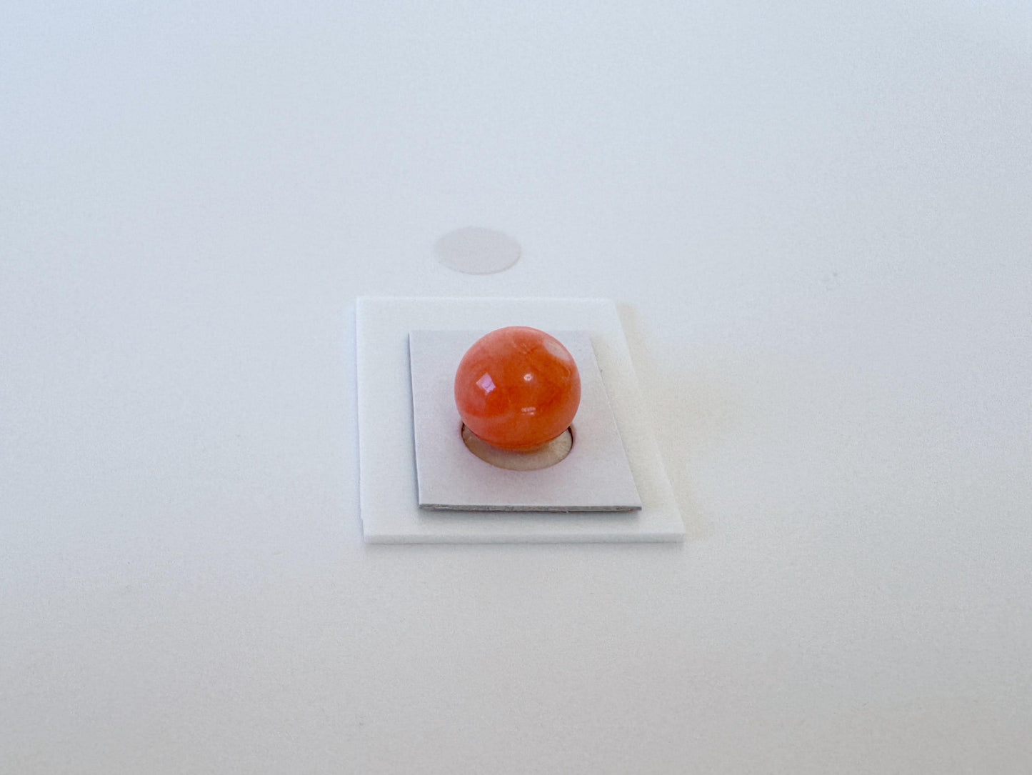 Natural Momo Coral Bead – 8.9mm Orange Round Gemstone Half Drilled for Jewelry Making