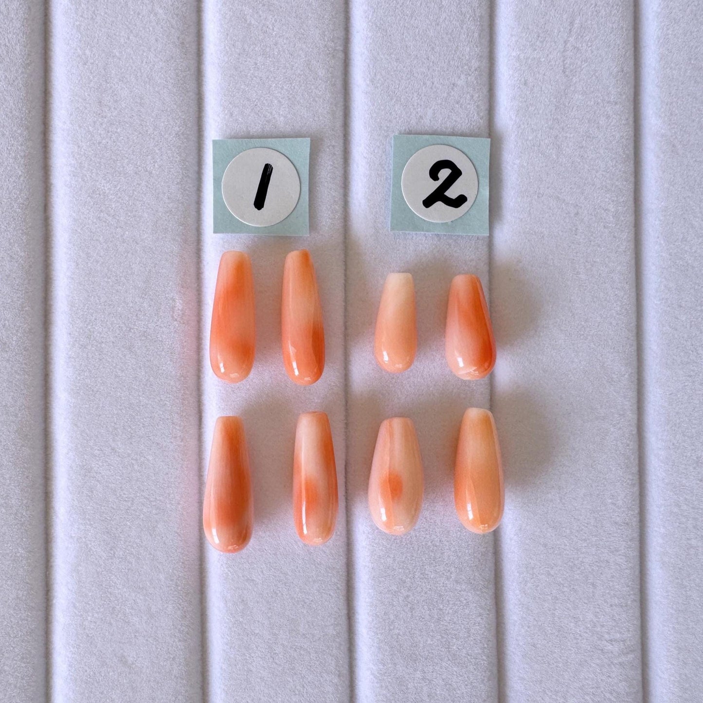 Deep Sea Coral Drop Loose Natural Gemstones, Pink Orange Teardrop (4 Pcs Set, Drilled Hole, 10-13mm Size)