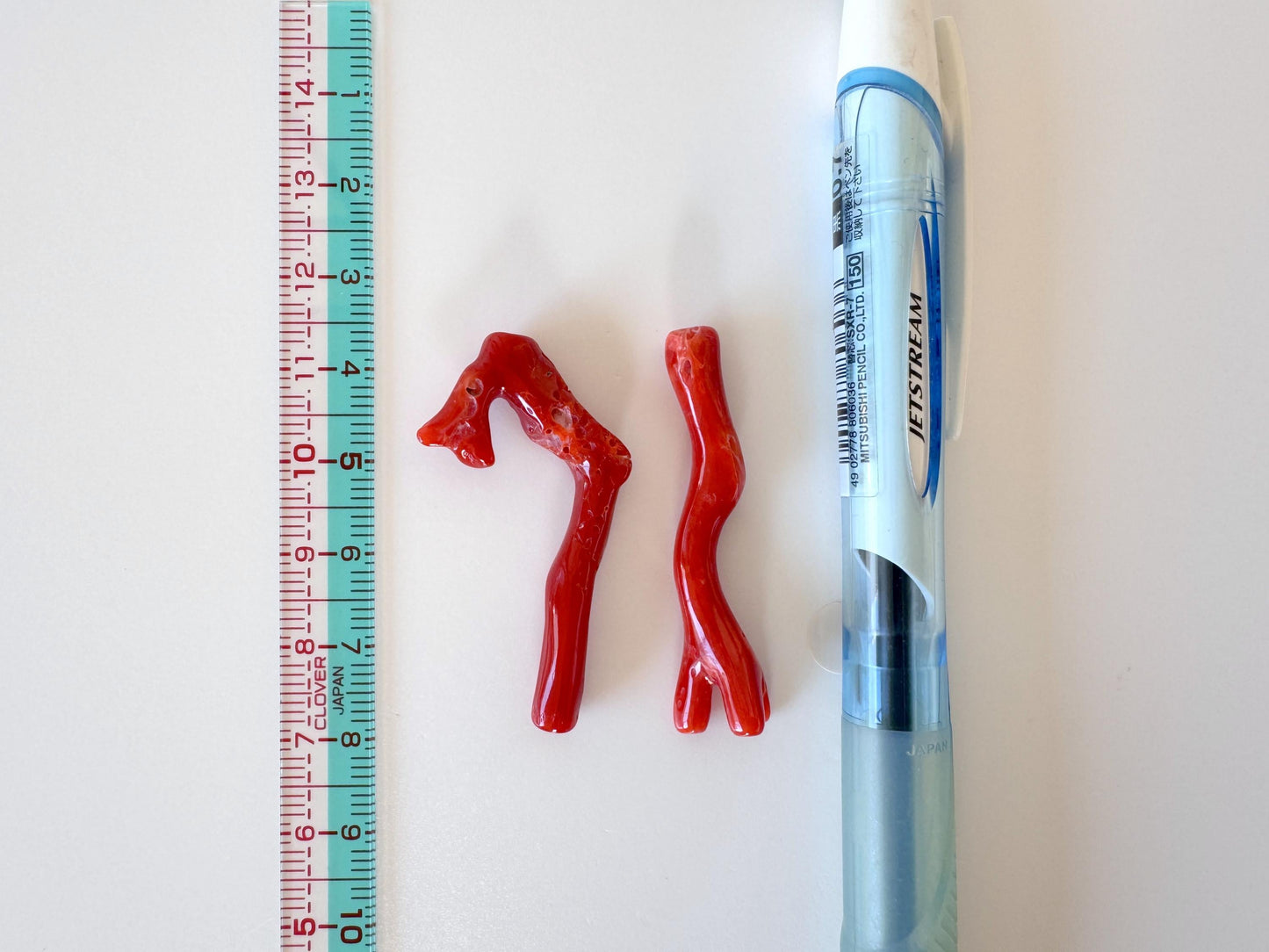 Red Coral Branch Set: Natural Aka Coral for Jewelry Making (41-44mm), Hole on Top