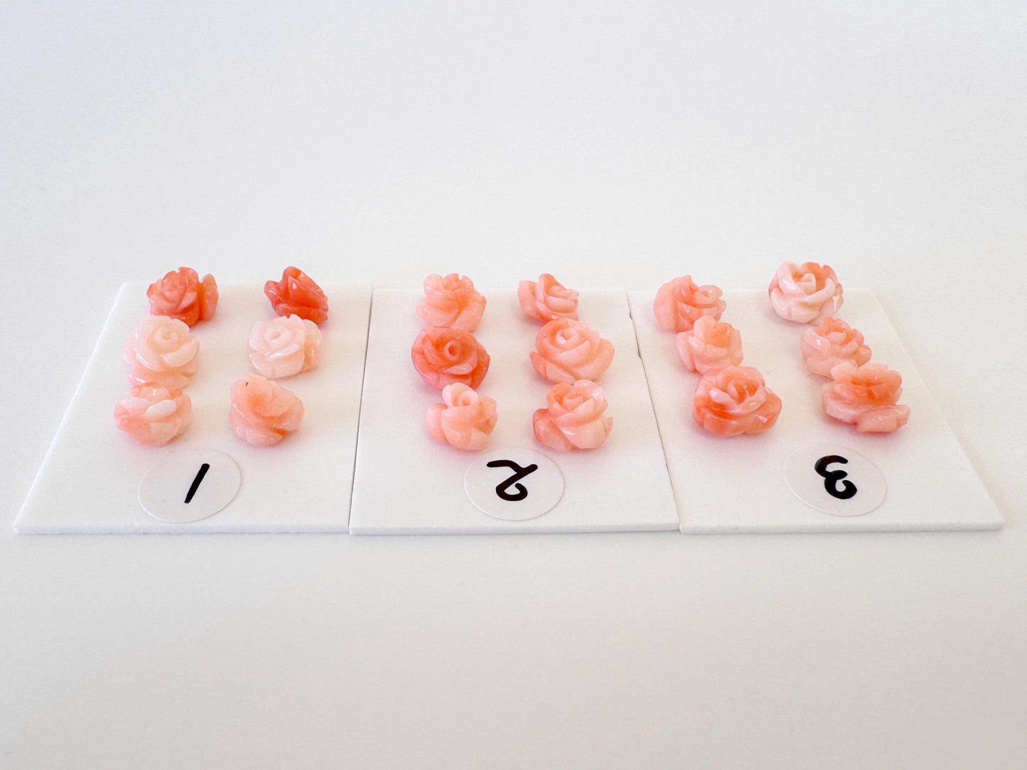Deep Sea Coral Rose Carvings Natural Pink, Handcrafted Jewelry Beads (6pcs, 6-7mm, Genuine Coral)