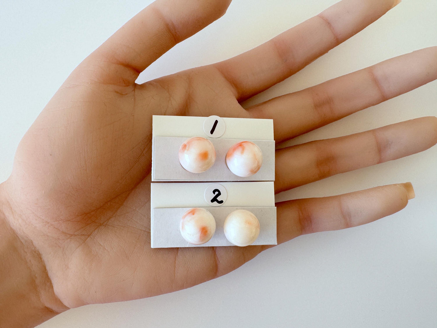 Deep Sea Coral Beads - Natural Round Coral Bead Pair 12mm for Jewelry Craft, Full Hole