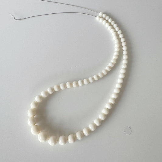 Natural Coral Strand Beads: White Round Coral, 4.9-10.7mm, Genuine Color | 42cm Length, Jewelry Supplies