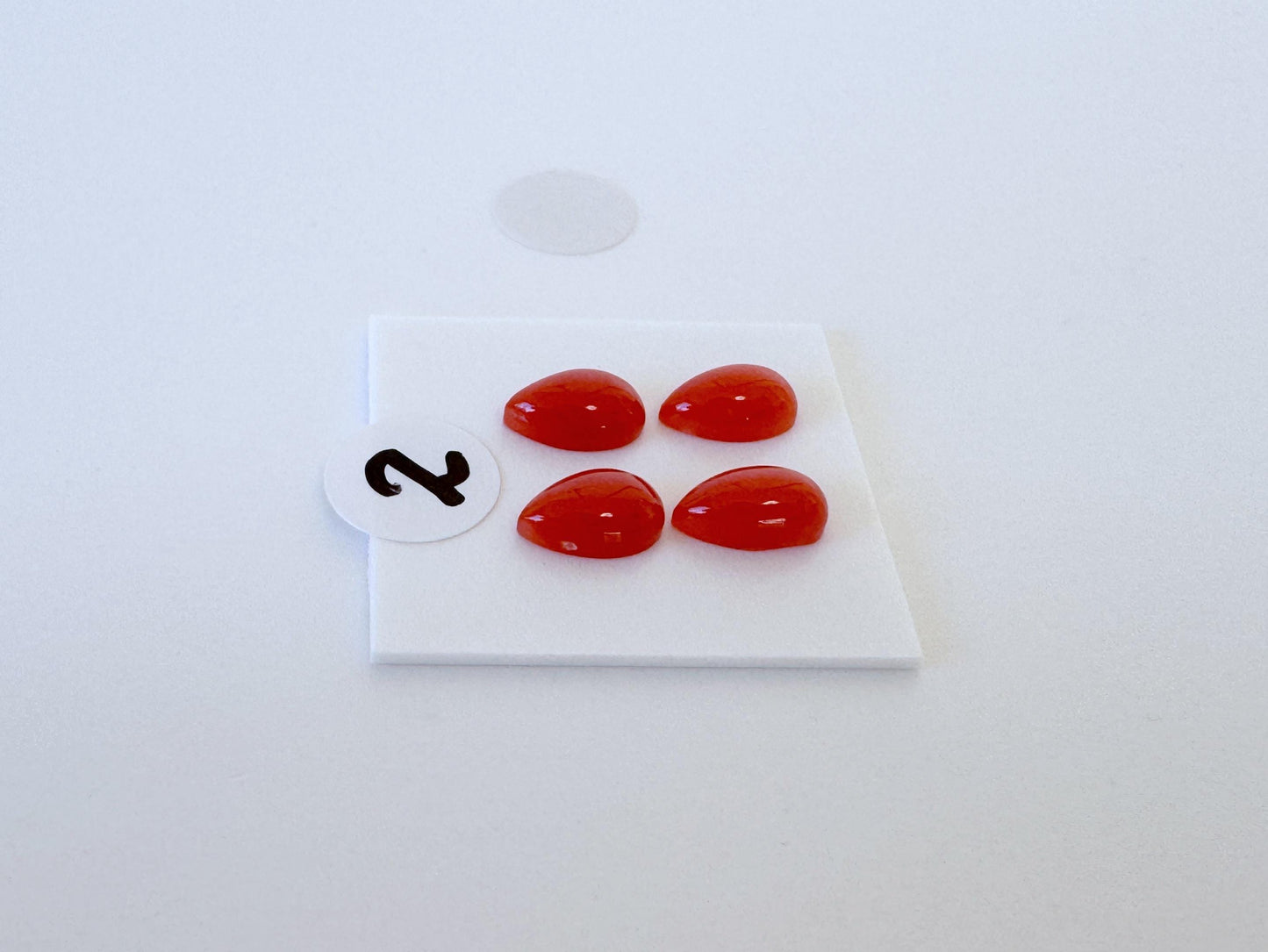 Natural Japanese Aka (Red) Coral Pear Shape Cabochons: Set of 4 or 6 Pcs