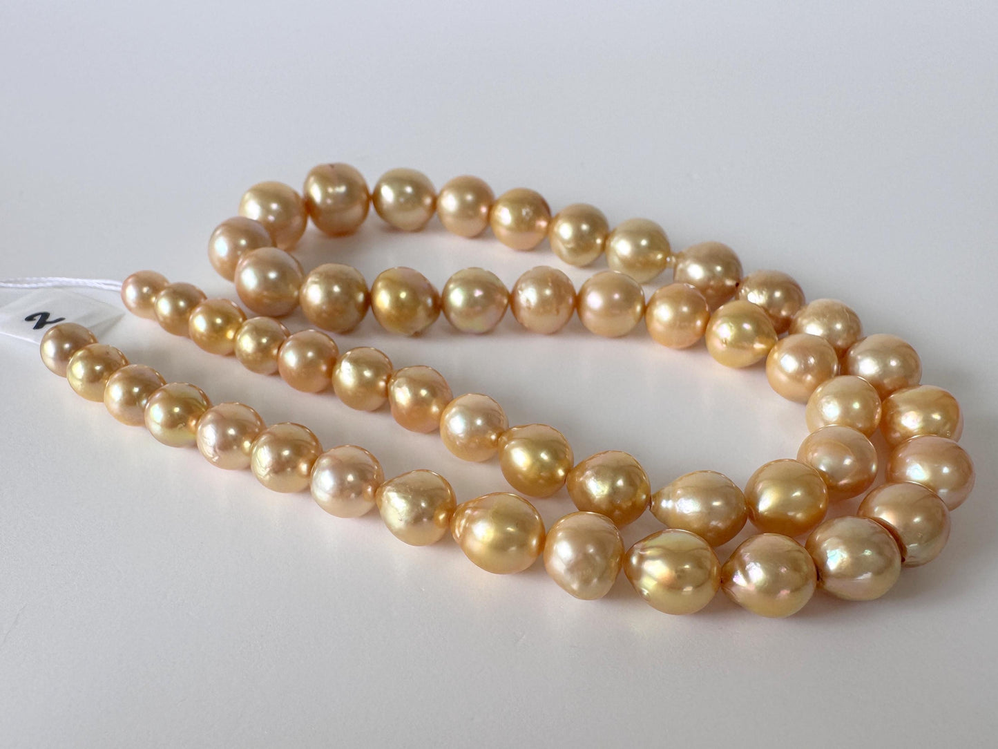 Japanese Akoya Golden Pearl Beads: Approx. 6-10mm Semi-Baroque, Color Treated | Full Strand 42cm, Saltwater Cultured Pearls