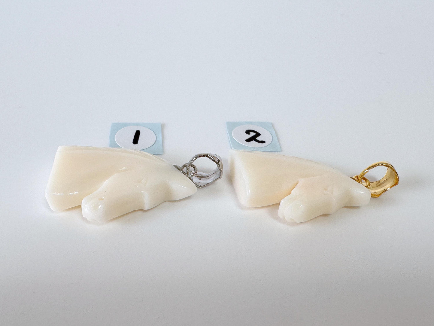 White Coral Horse Pendant: Double-Sided Carving - Natural Coral Jewelry, Silver Bail, Handcrafted Accessory