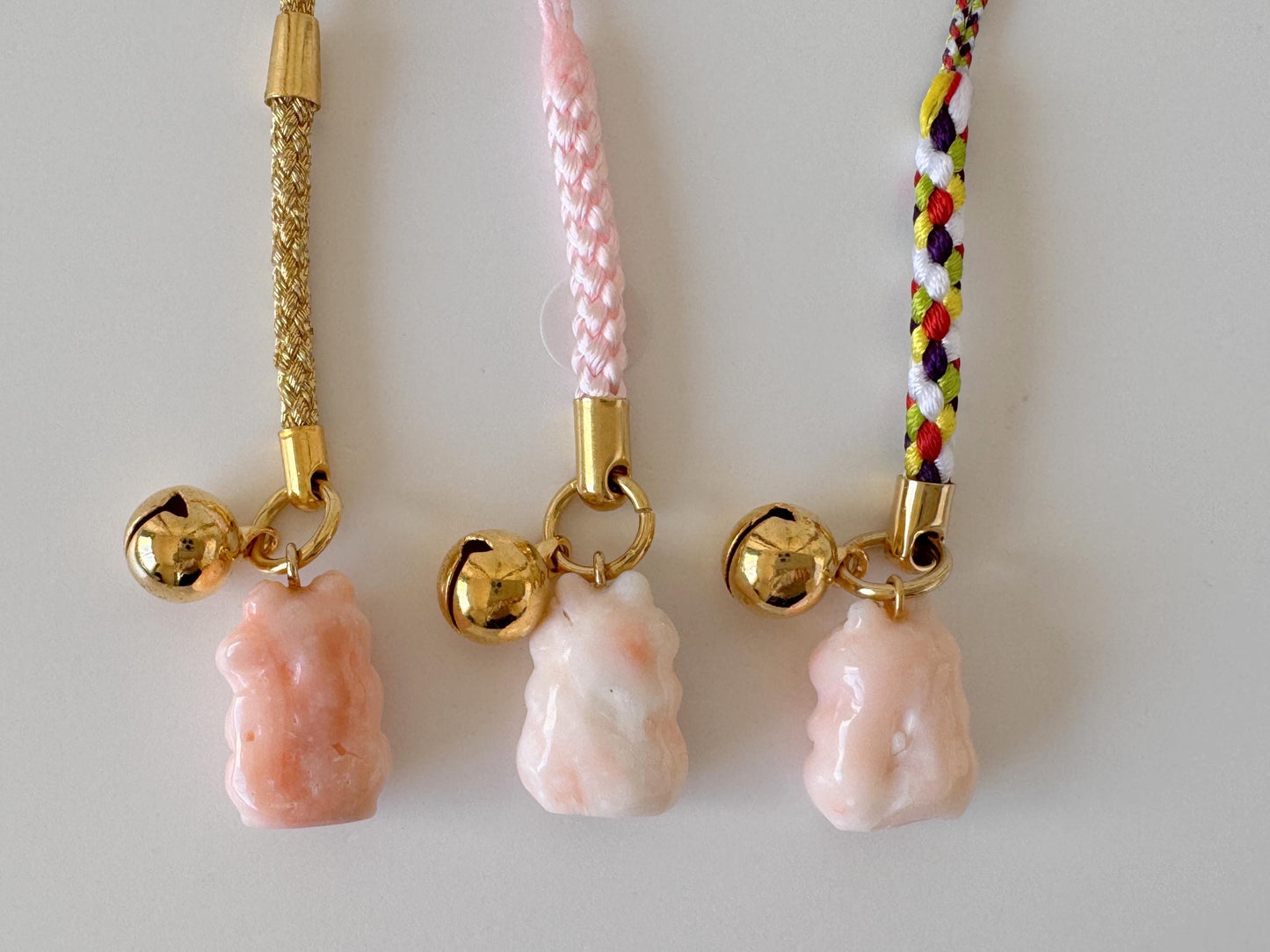 Key Strap Charm: Praying Frog Carved from Natural Deep Sea Coral - Lucky Amulet