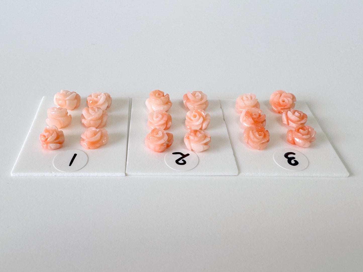 Deep Sea Coral Rose Carvings Natural Pink, Handcrafted Jewelry Beads (6pcs, 6-7mm, Genuine Coral)