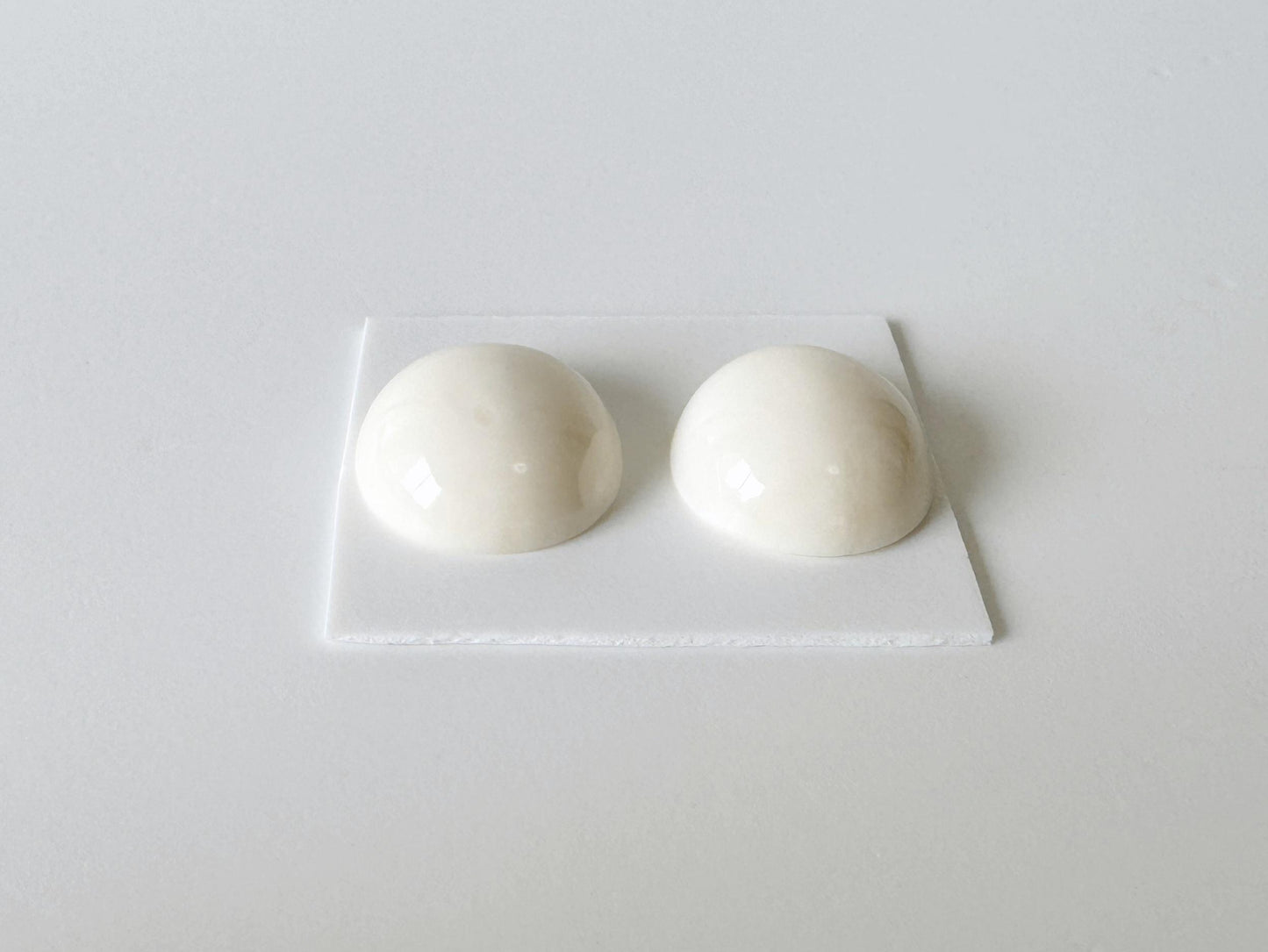 Natural White Coral Round Cabochon Pair: 17mm Diameter, Deep Sea Origin | Real Coral, Half-Drilled, Jewelry Making Supplies