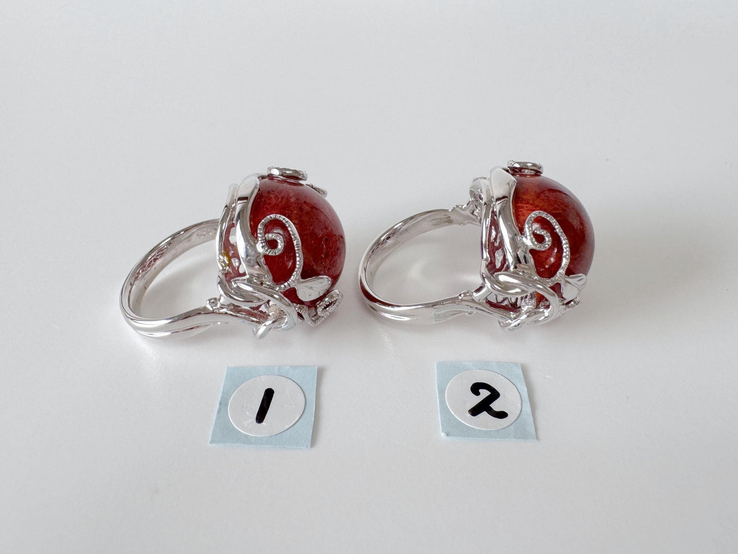 Sponge Coral Ring Half Circle Design: Ocean Inspired Natural Patterned Jewelry (Sterling Silver, Size Jp 11, US 6, UK L, IT 51)