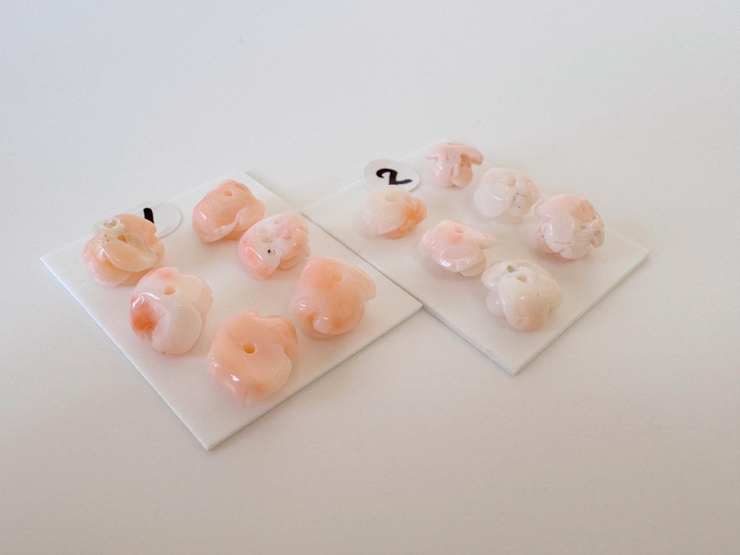 Pink Coral Rose Carvings Set: Deep Sea Jewelry Making (6pcs, 7.5-10mm), Value priced for reason