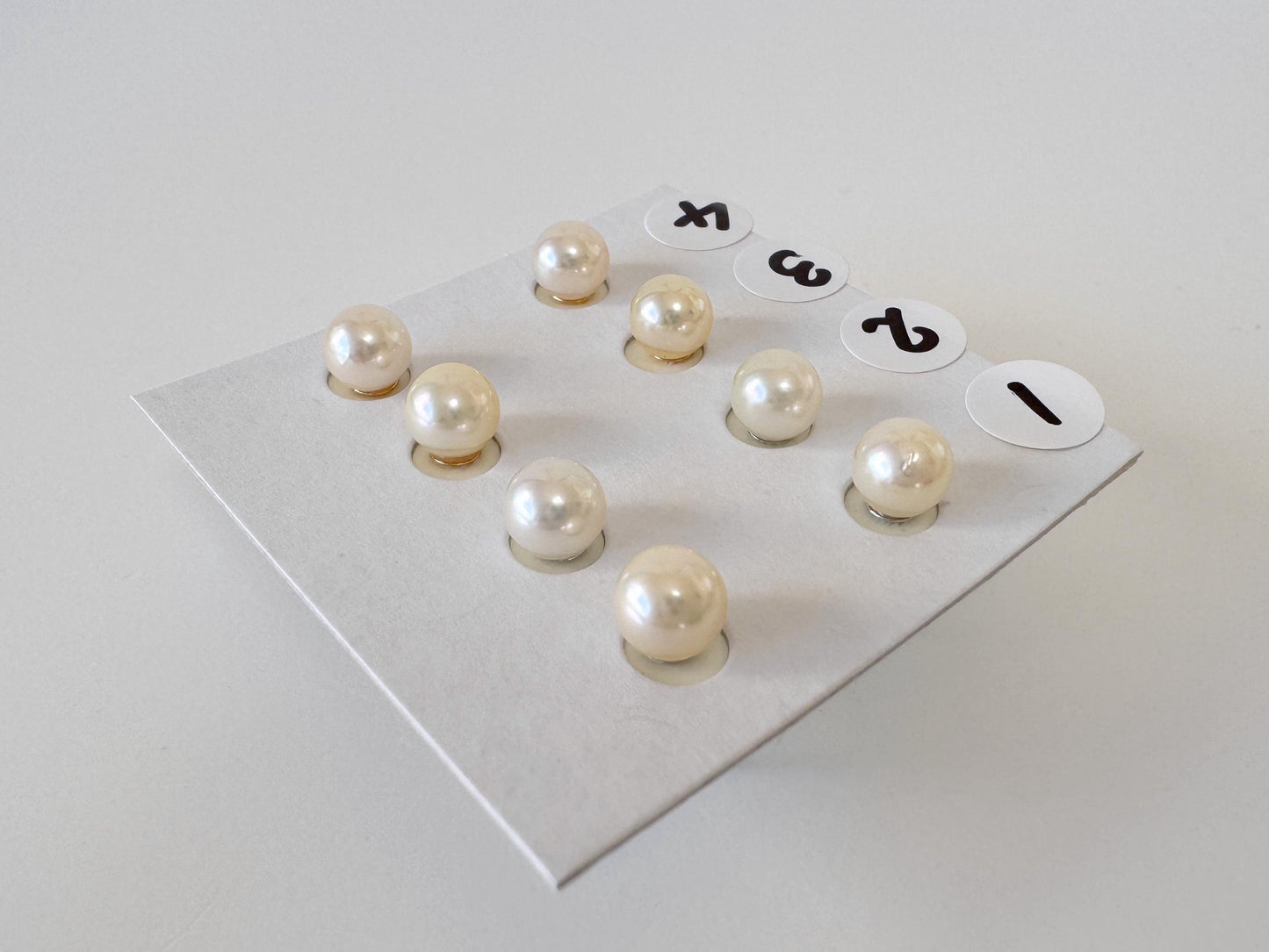 Akoya Pearl Stud Earrings: White/Off-White 5-5.5mm Pearls - Japanese Cultured, Silver 925, Saltwater Origin