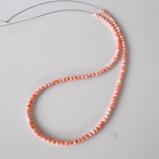 Natural Coral Strand Beads: Pink Orange - Genuine Deep Sea Coral, Round 3.8-4.2mm, 42cm Length, Jewelry Making